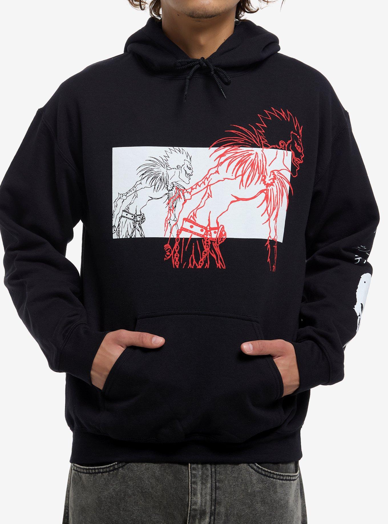 Death Note Ryuk Outline Panel Hoodie, , hi-res