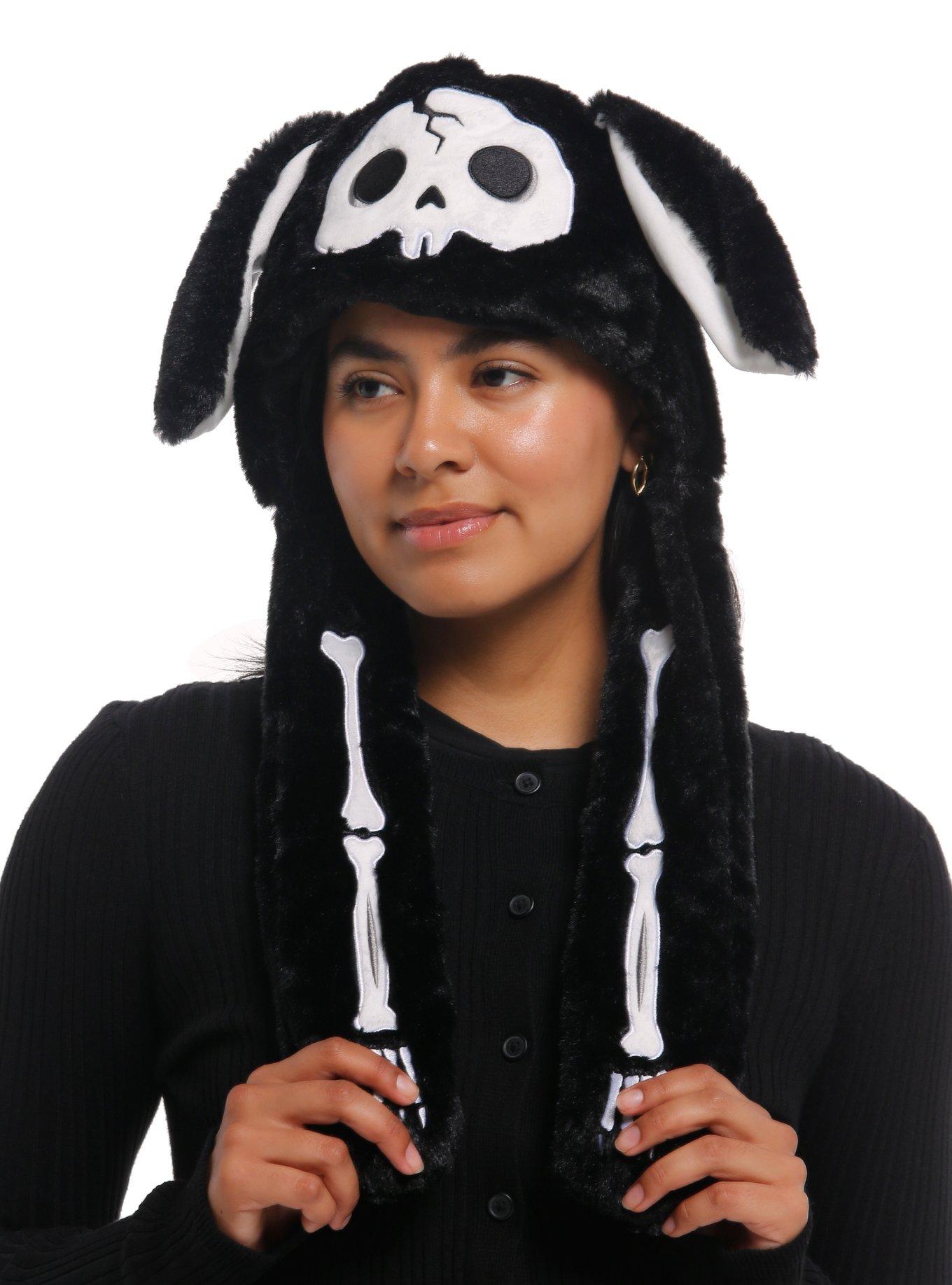 Skeleton Bunny Tassel Beanie With Moveable Paws, , hi-res