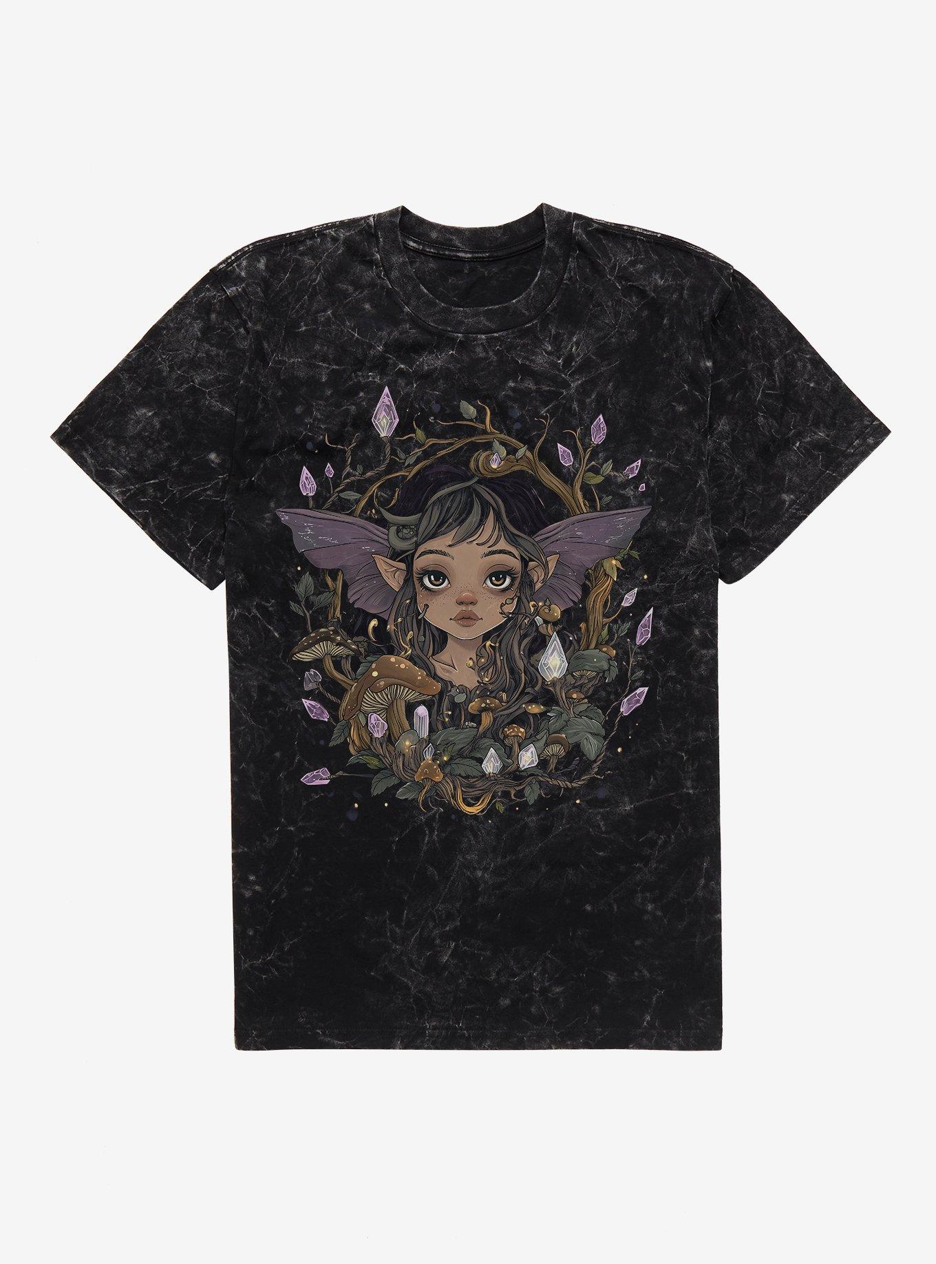 Dark Fairy Crystal Blossoms Mineral Wash T-Shirt, , hi-res