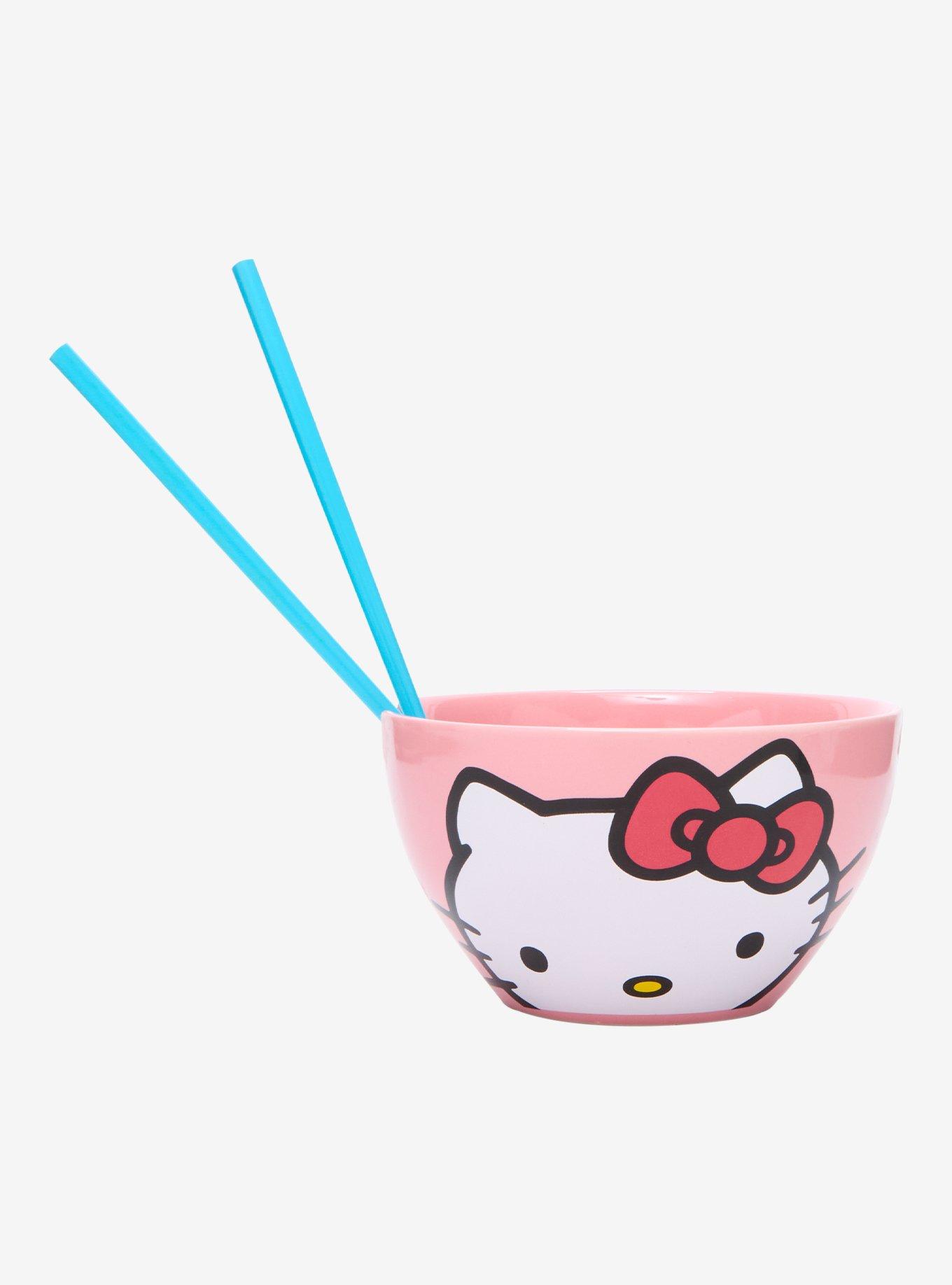 Hello Kitty Peeking Ramen Bowl With Chopsticks, , hi-res