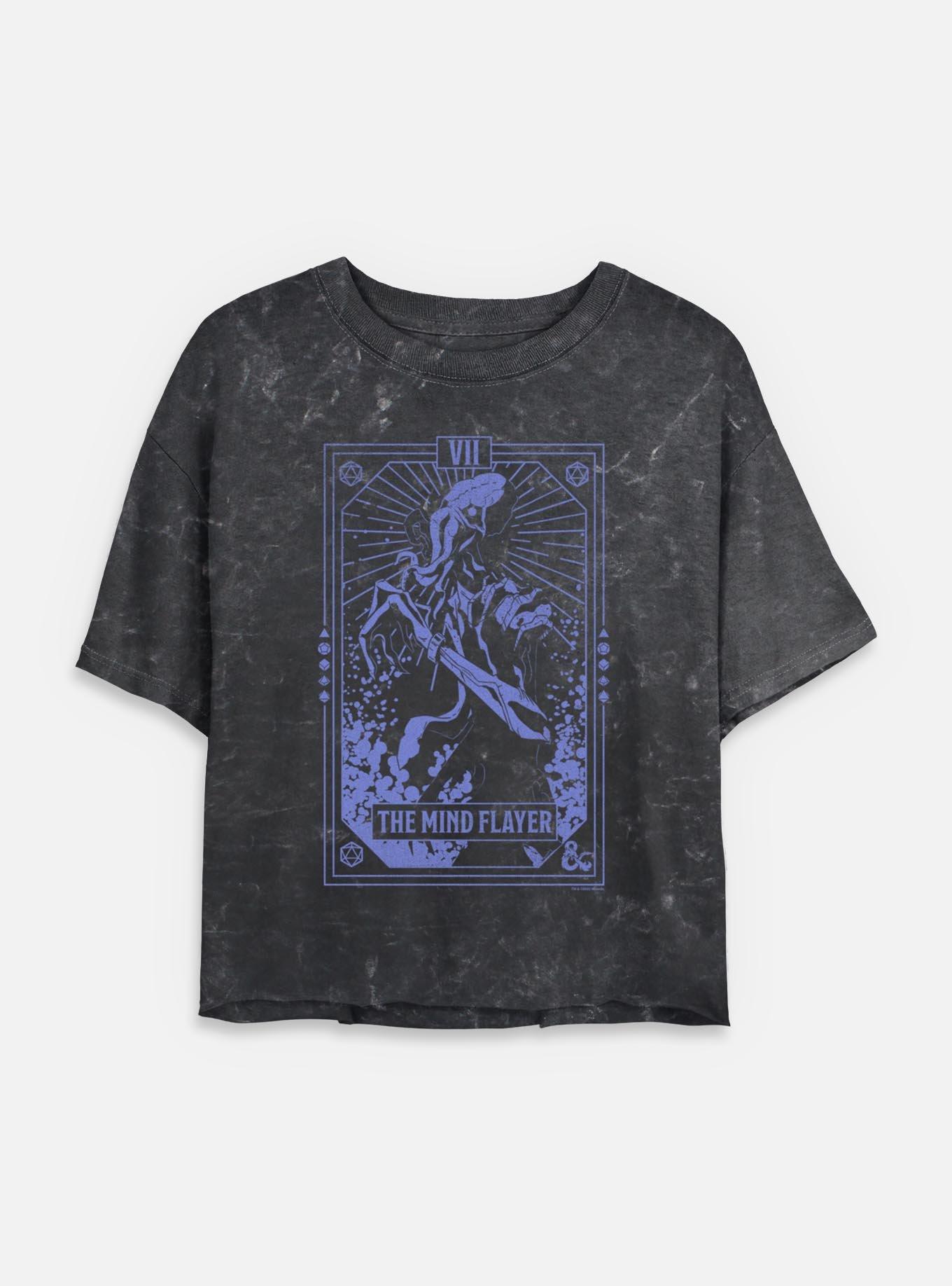 Dungeons & DragonsThe Mind Flayer Tarot Mineral Wash Womens Crop T-Shirt, , hi-res