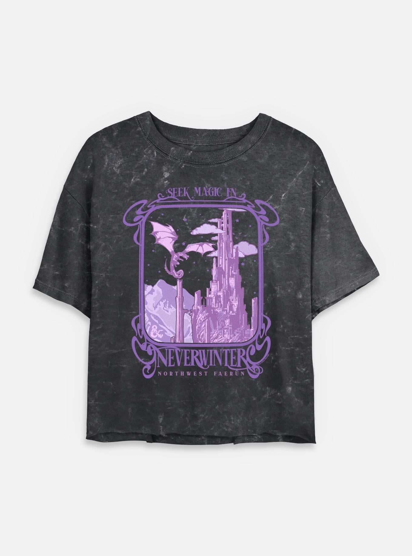 Dungeons & Dragons Seek Magic In Neverwinter Mineral Wash Womens Crop T-Shirt,New Products : American Fashion Style Bags On Sale