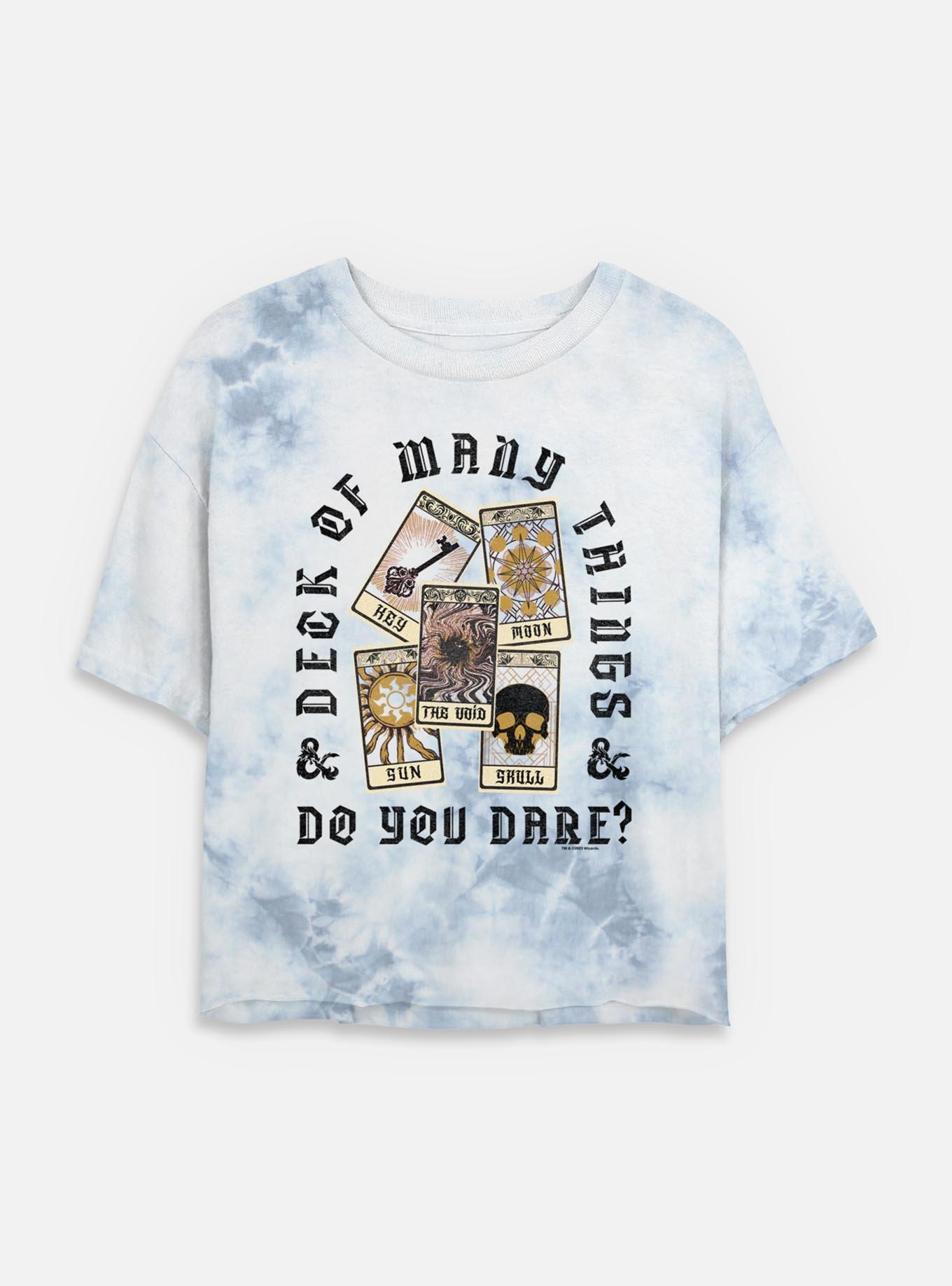 Dungeons & Dragons Do You Dare Deck Tie Dye Crop Womens T-Shirt, , hi-res