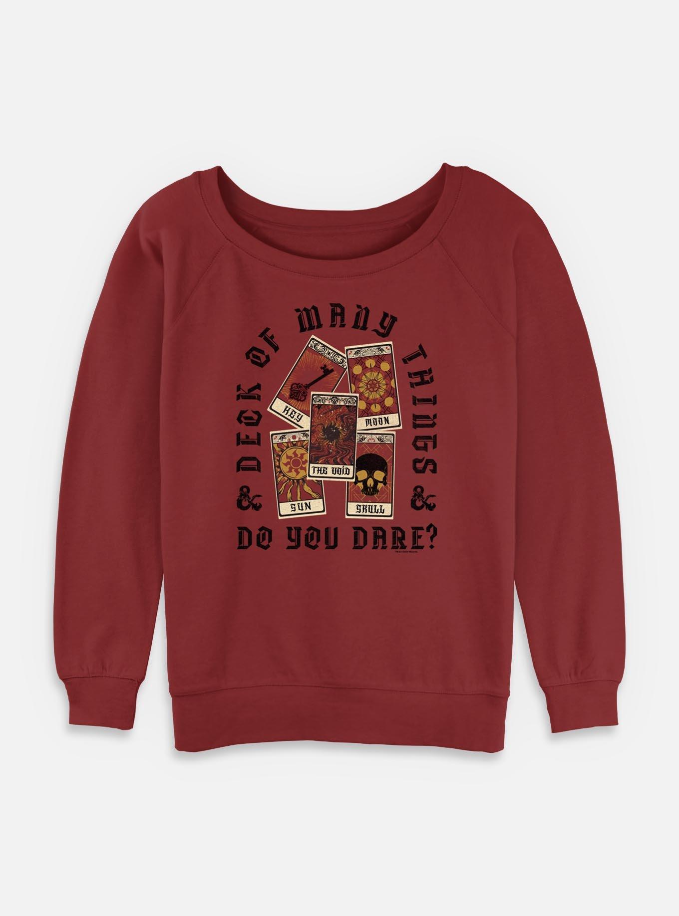 Dungeons & Dragons Do You Dare Deck Womens Slouchy Sweatshirt,New Products : American Fashion Style Bags On Sale