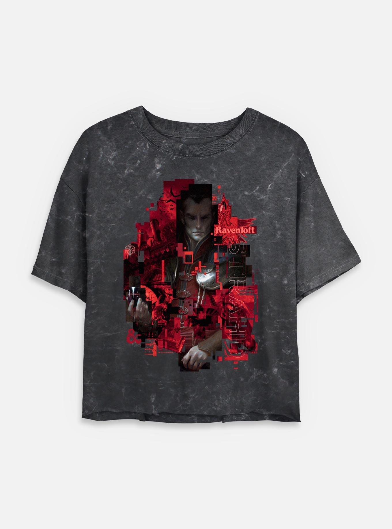 Dungeons & Dragons Ravenloft Strahd Mineral Wash Womens Crop T-Shirt,New Products : American Fashion Style Bags On Sale