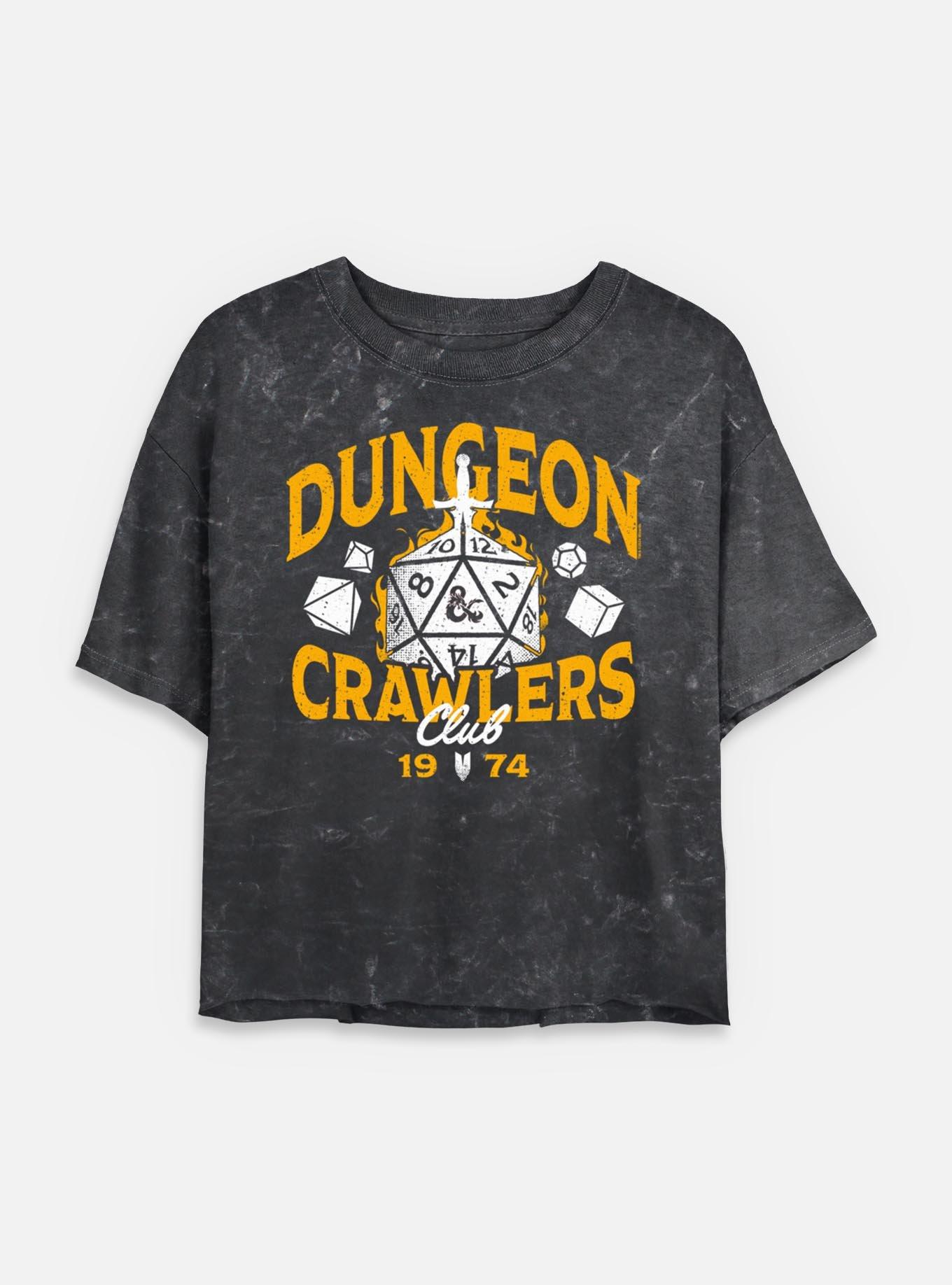 Dungeons & Dragons Dungeon Crawlers Club Mineral Wash Womens Crop T-Shirt,New Products : American Fashion Style Bags On Sale