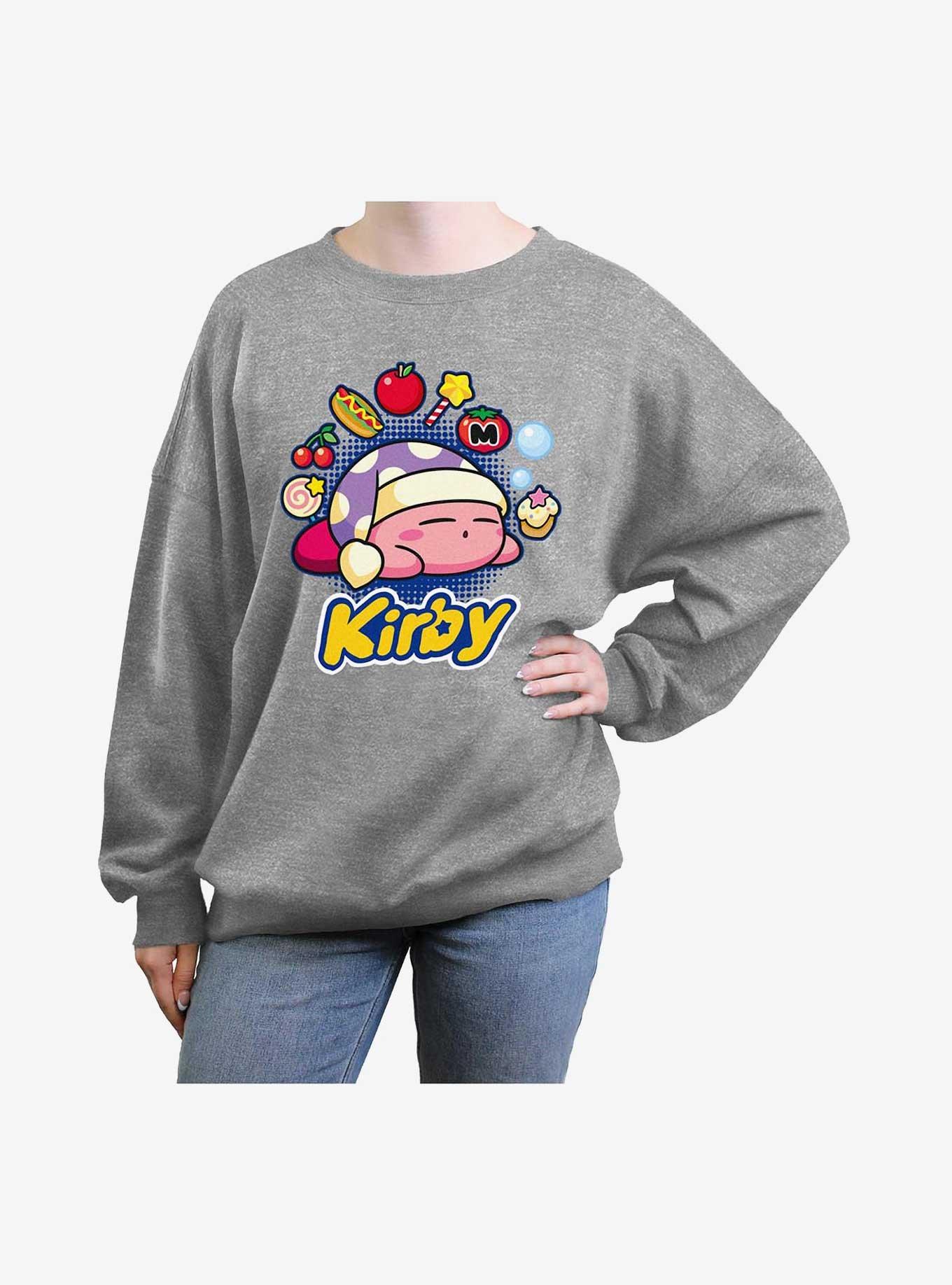 Nintendo Kirby Dreaming Food Girls Oversized Sweatshirt