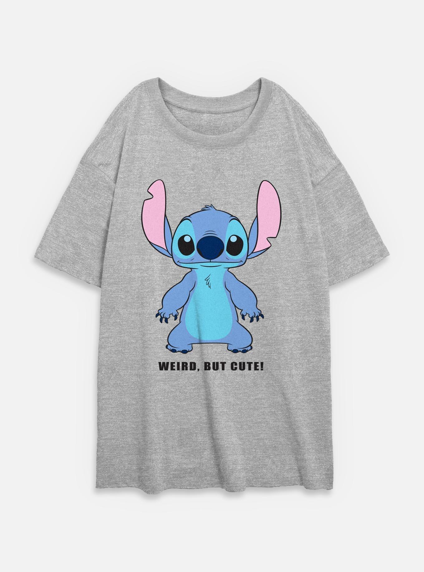 Disney Lilo & Stitch Weird But Cute Womens Oversized T-Shirt, ATH HTR, hi-res