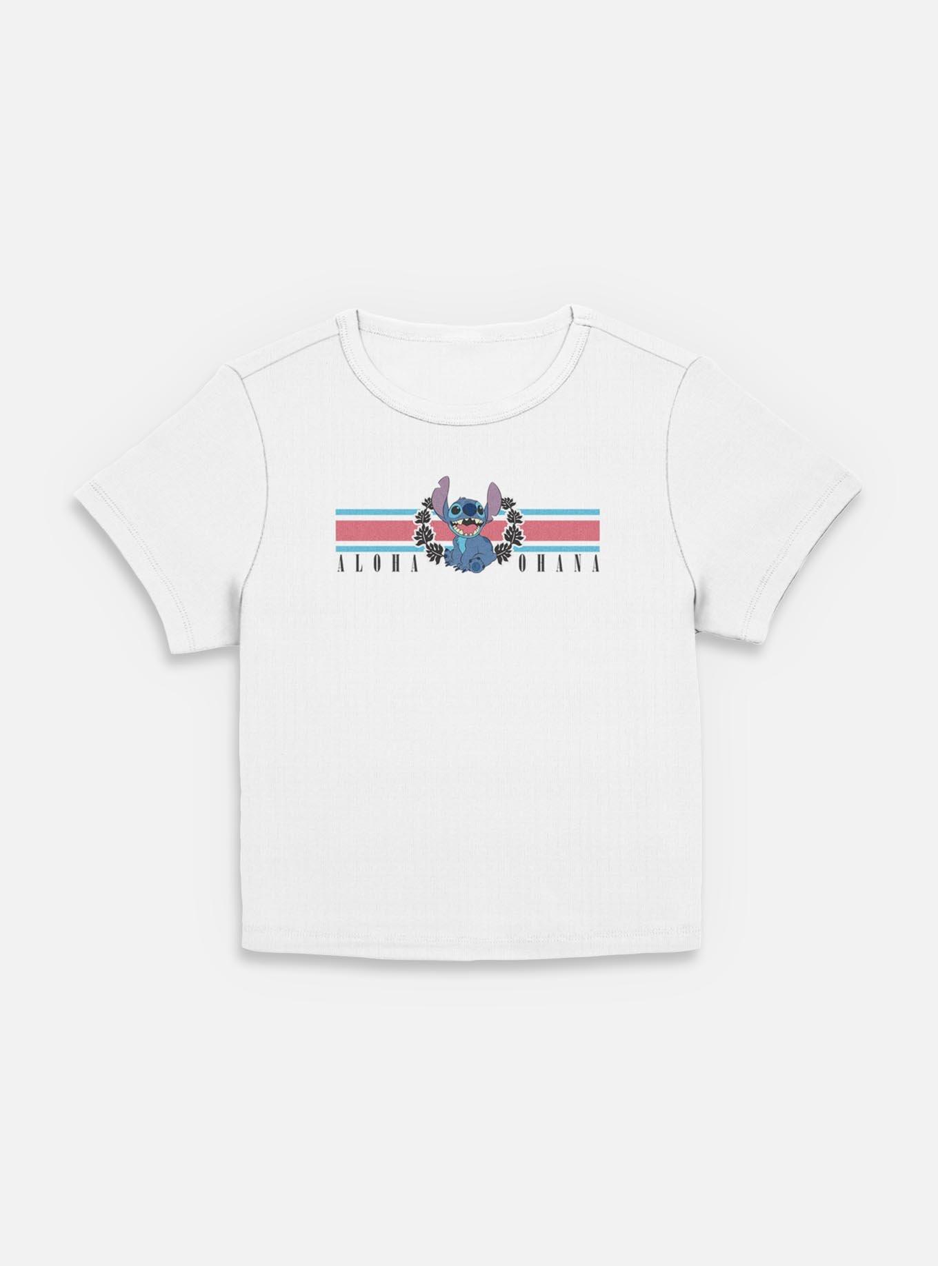 Disney Lilo & Stitch Collegiate Aloha Ohana Womens Baby T-Shirt, EGRET, hi-res