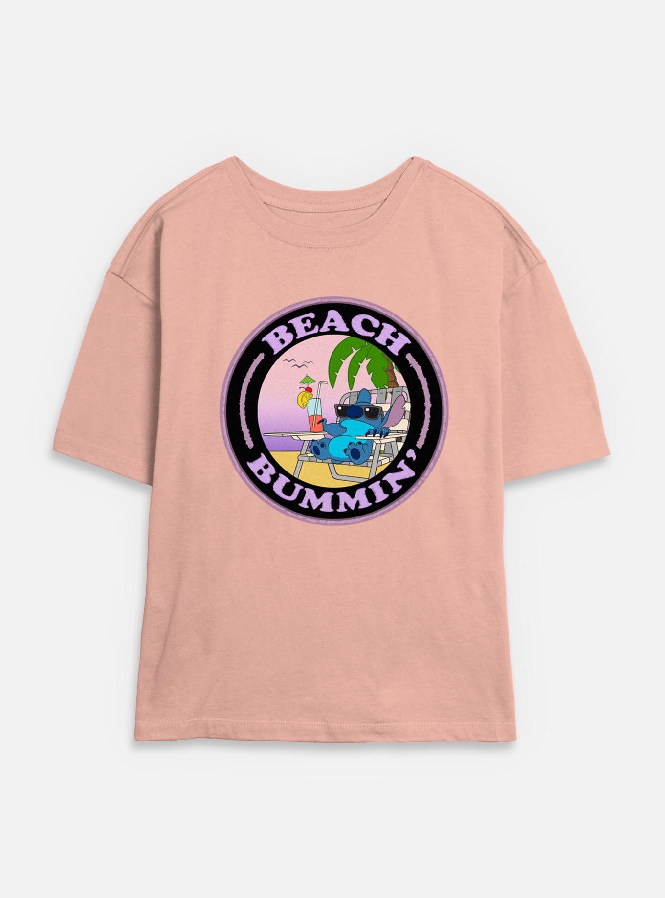 Disney Lilo & Stitch Beach Bummin' Womens Skimmer T-Shirt, PEACH, hi-res