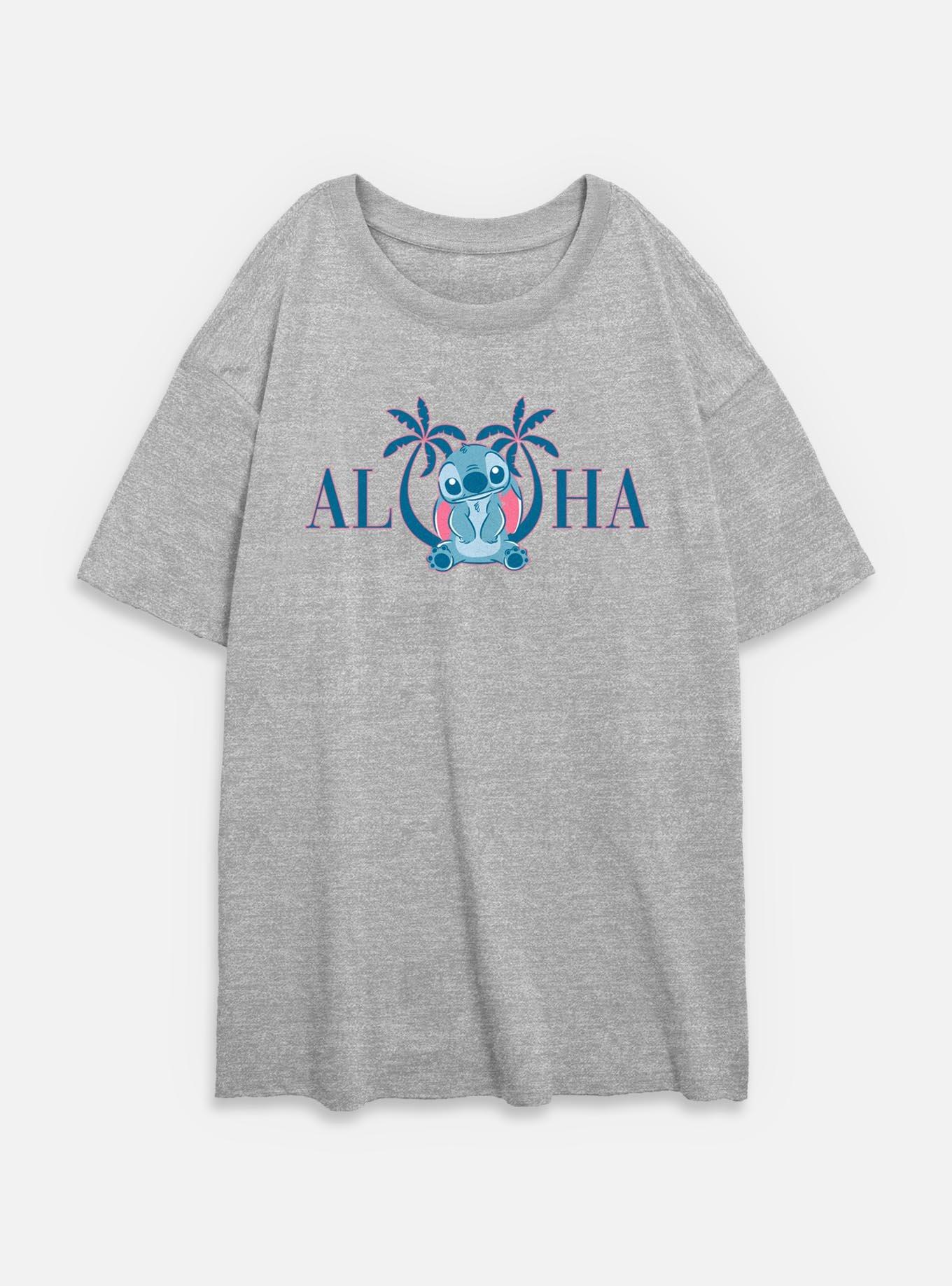 Disney Lilo & Stitch Aloha Kauai Womens Oversized T-Shirt, ATH HTR, hi-res