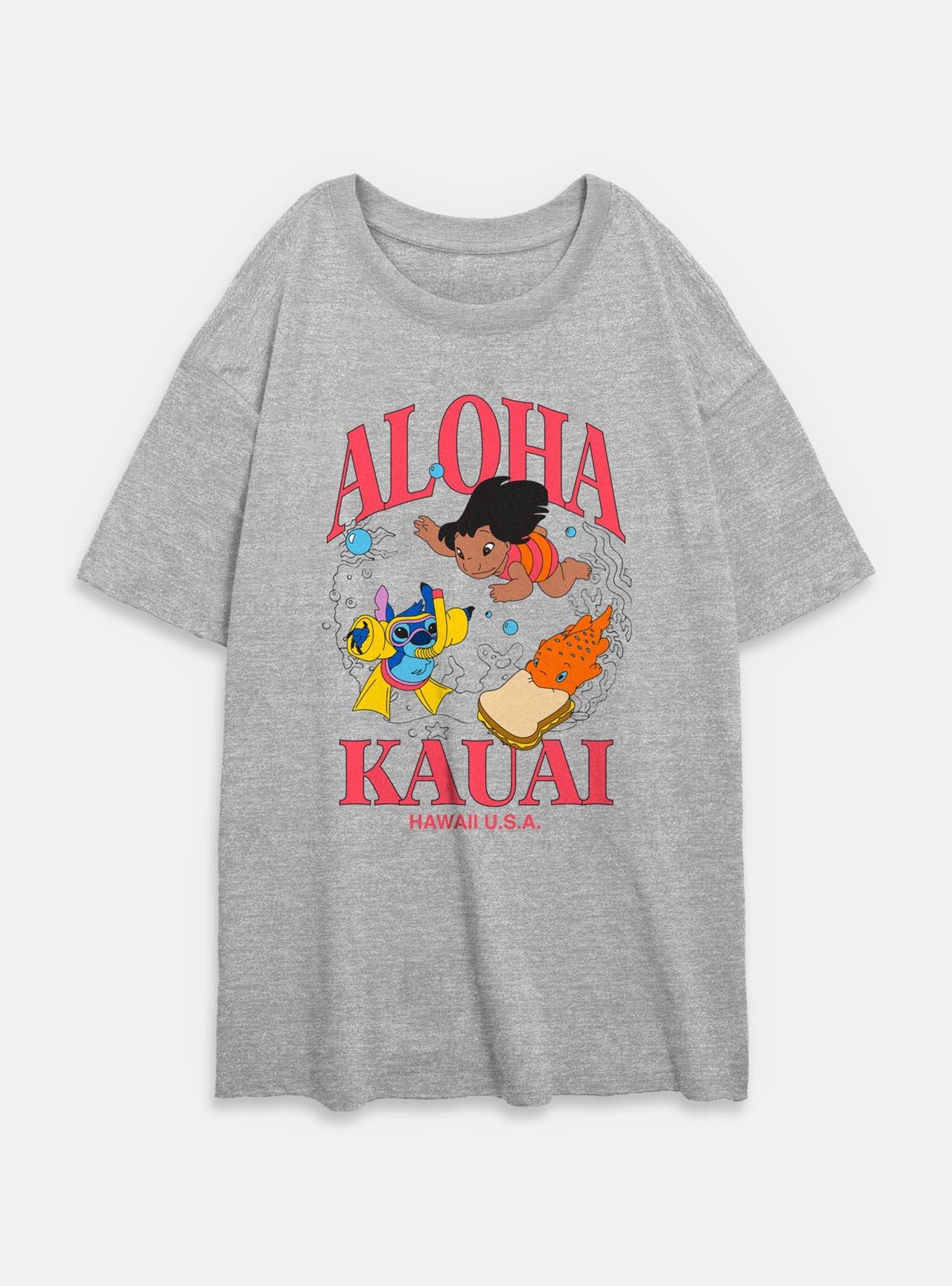 Disney Lilo & Stitch Aloha Kauai Womens Oversized T-Shirt, , hi-res