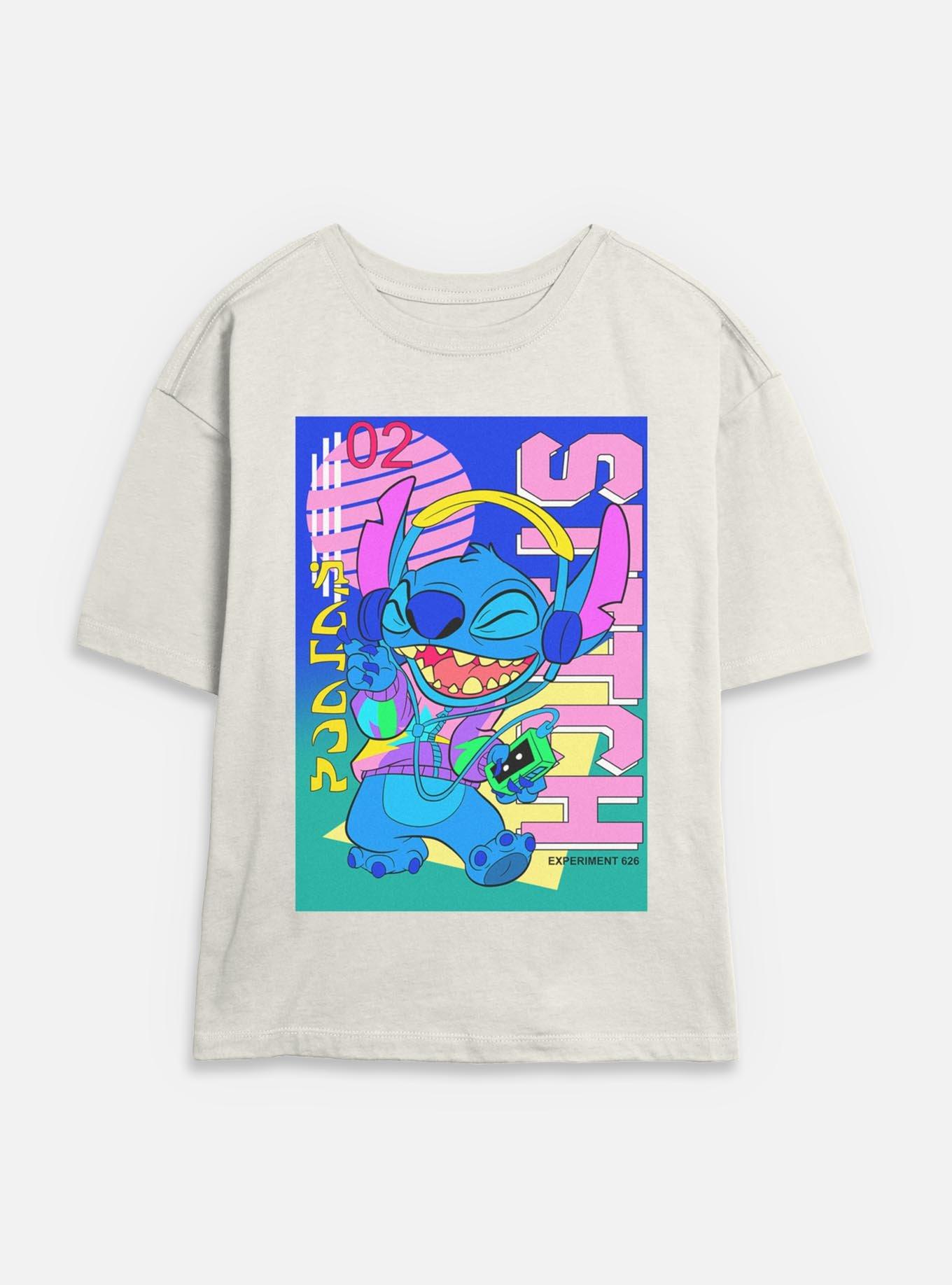 Disney Lilo & Stitch Retro Groovy Stitch Womens Skimmer T-Shirt, , hi-res