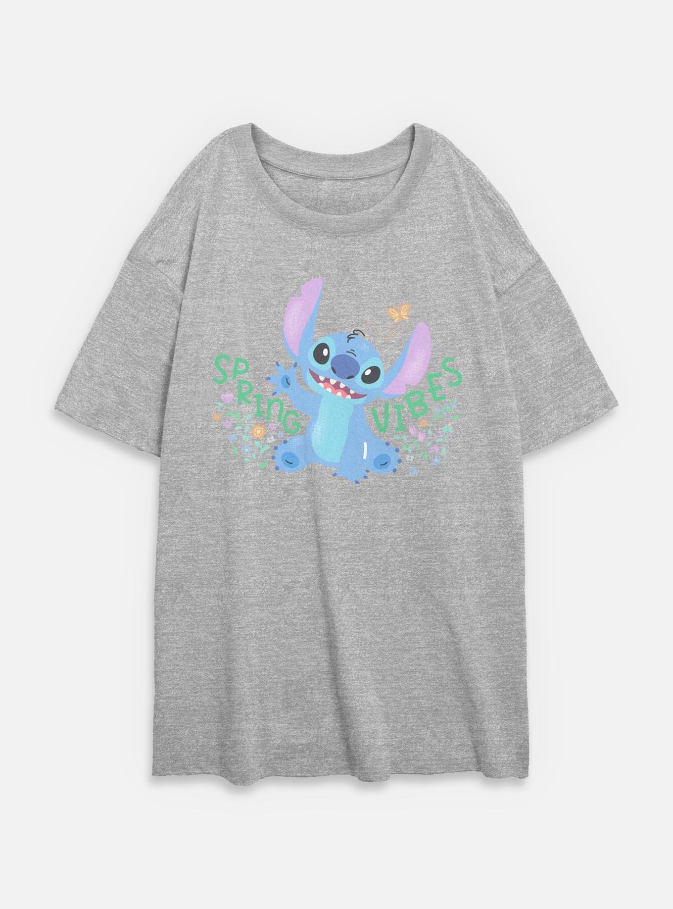 Disney Lilo & Stitch Spring Vibes Womens Oversized T-Shirt, ATH HTR, hi-res