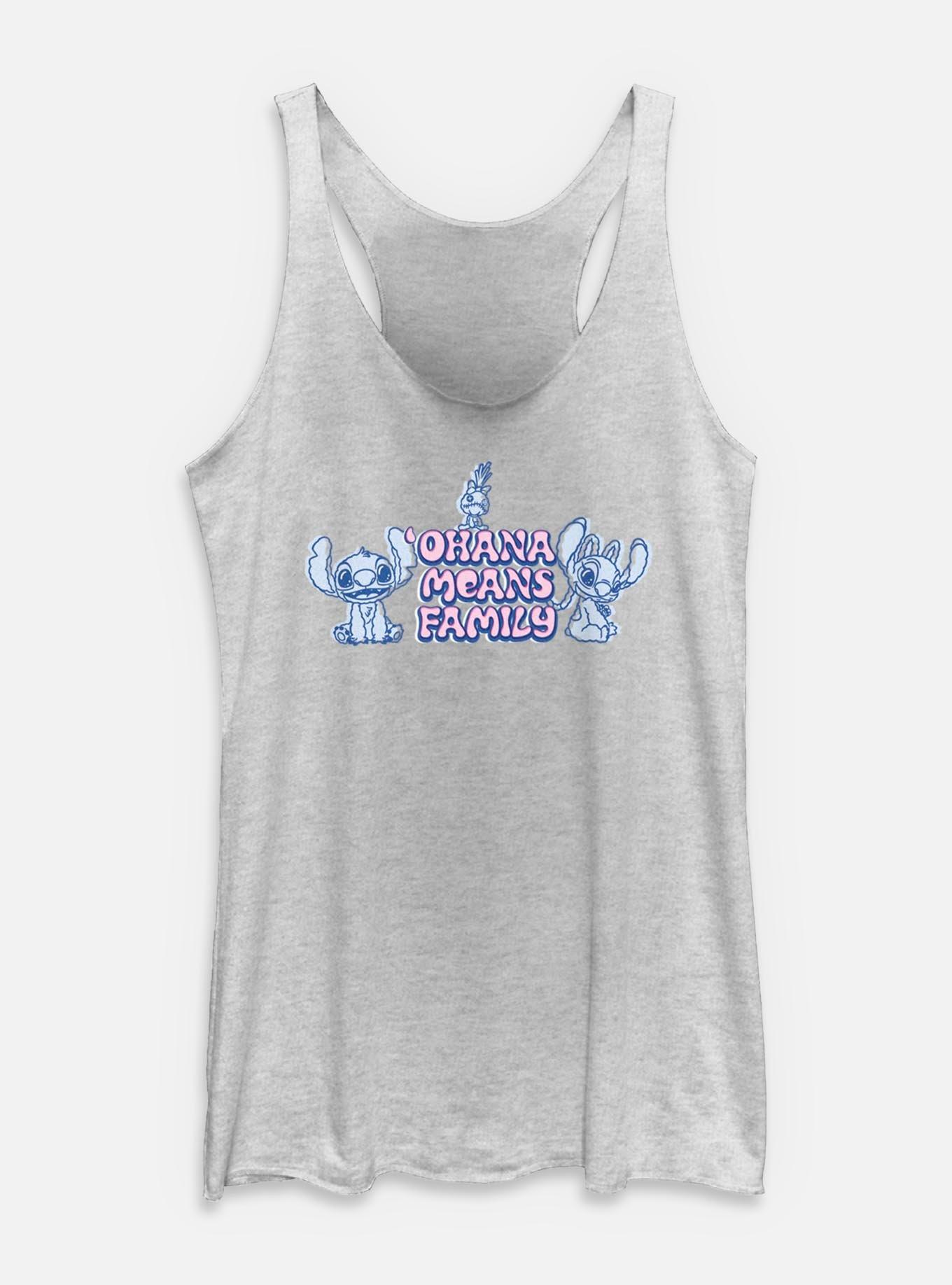 Disney Lilo & Stitch Ohana Means Family Womens Tank Top, WHITE HTR, hi-res