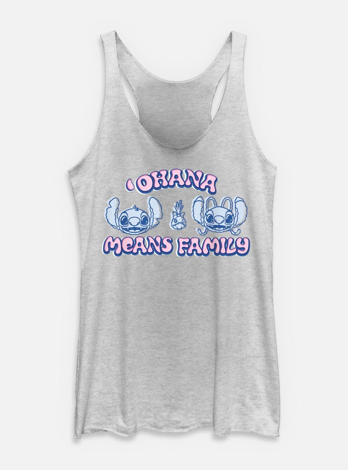 Disney Lilo & Stitch Ohana Means Family Womens Tank Top, WHITE HTR, hi-res