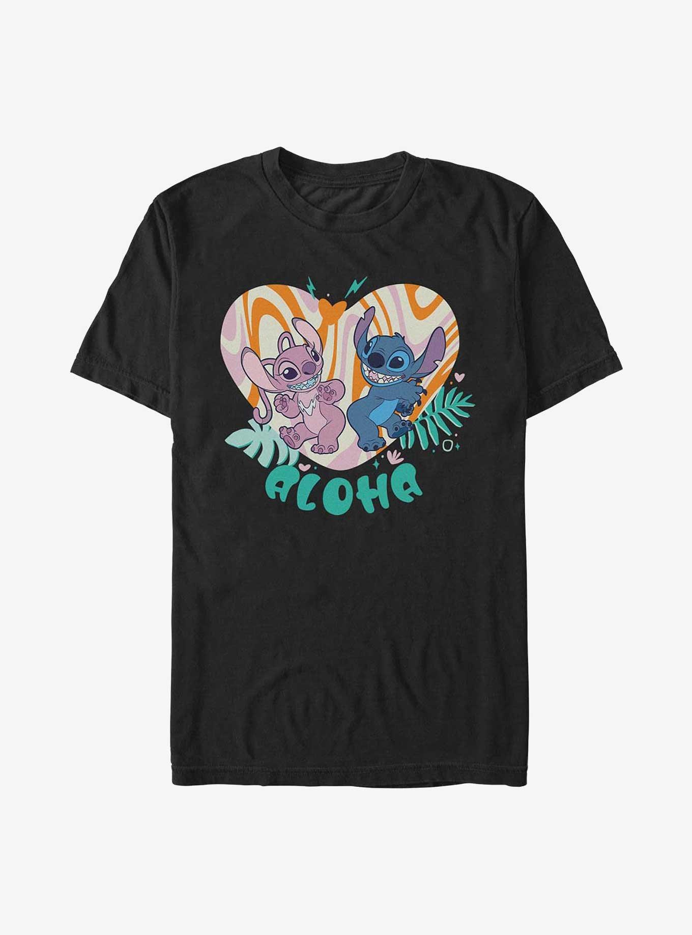 Disney Lilo & Stitch Angel Groovy Heart T-Shirt, , hi-res