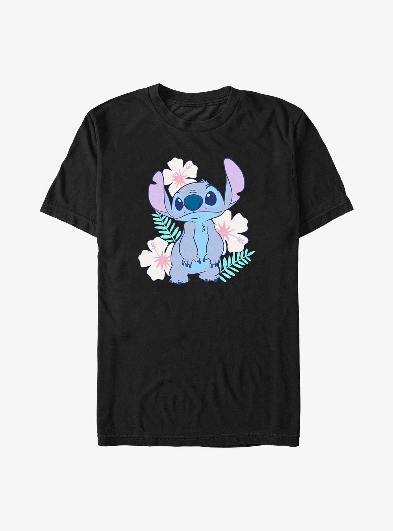 Disney Lilo & Stitch Flower Set T-Shirt, BLACK, hi-res