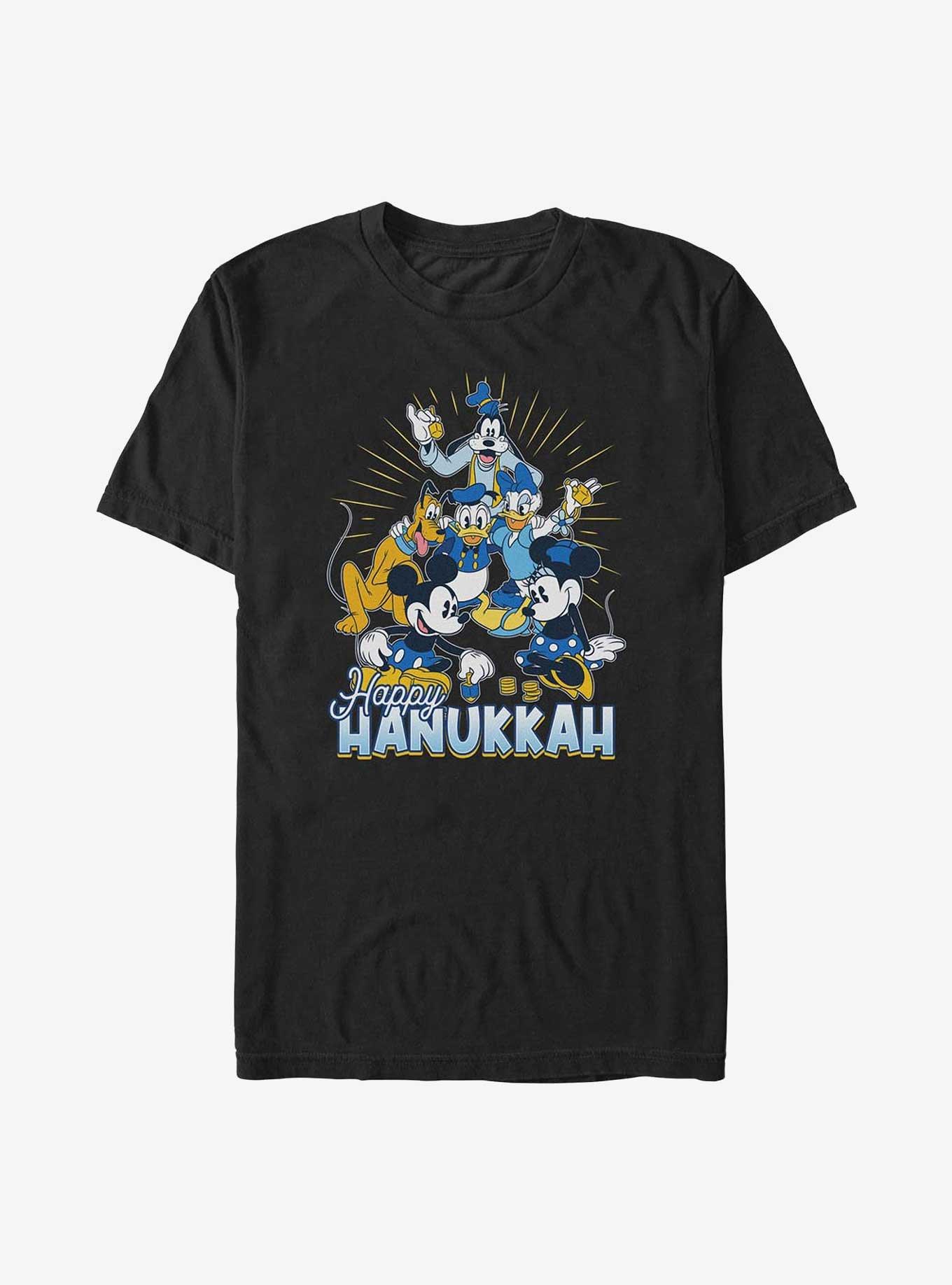 Disney Mickey Mouse Hanukkah Group T-Shirt, BLACK, hi-res