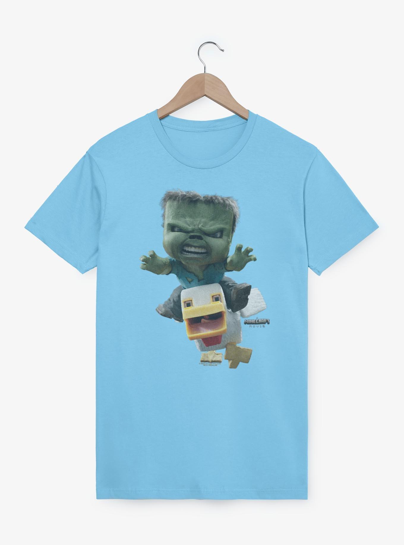 A Minecraft Movie Chicken Jockey T-Shirt, LT BLUE, hi-res