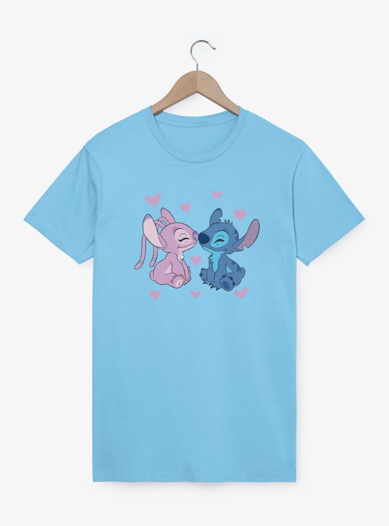 Disney Lilo & Stitch Angel Heart Kisses T-Shirt, LT BLUE, hi-res
