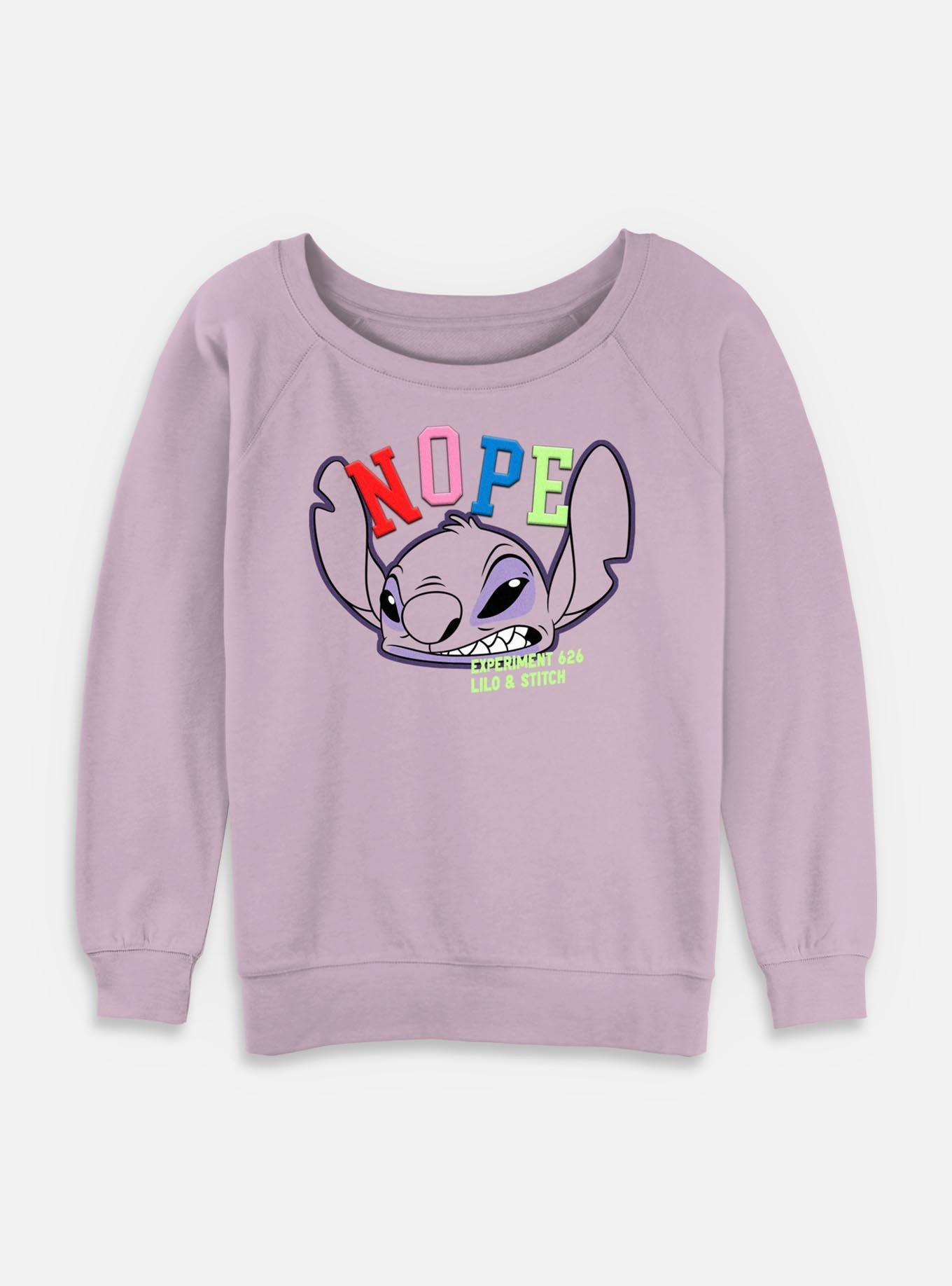 Disney Lilo & Stitch Nope Angry Face Womens Slouchy Sweatshirt,New Products : American Fashion Style Bags On Sale