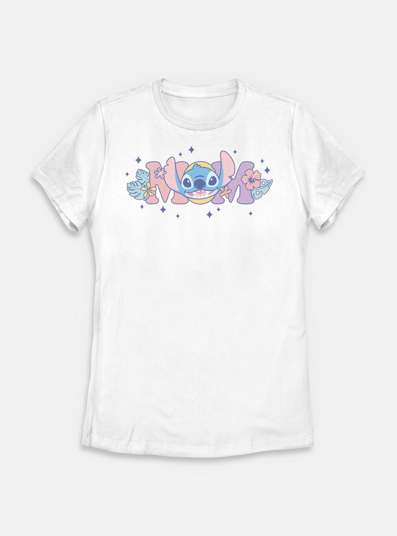 Disney Lilo & Stitch Mom Flowers Womens T-Shirt,New Products : American Fashion Style Bags On Sale
