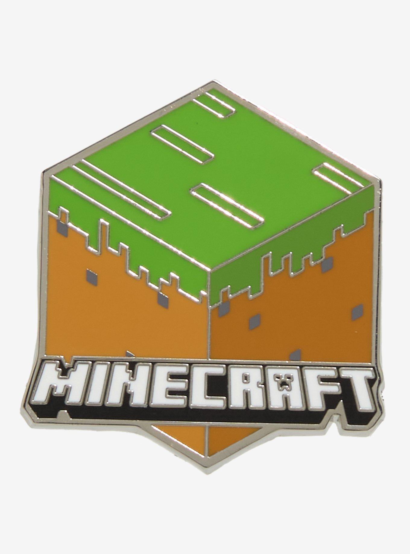 Minecraft Block Logo Enamel Pin, , hi-res