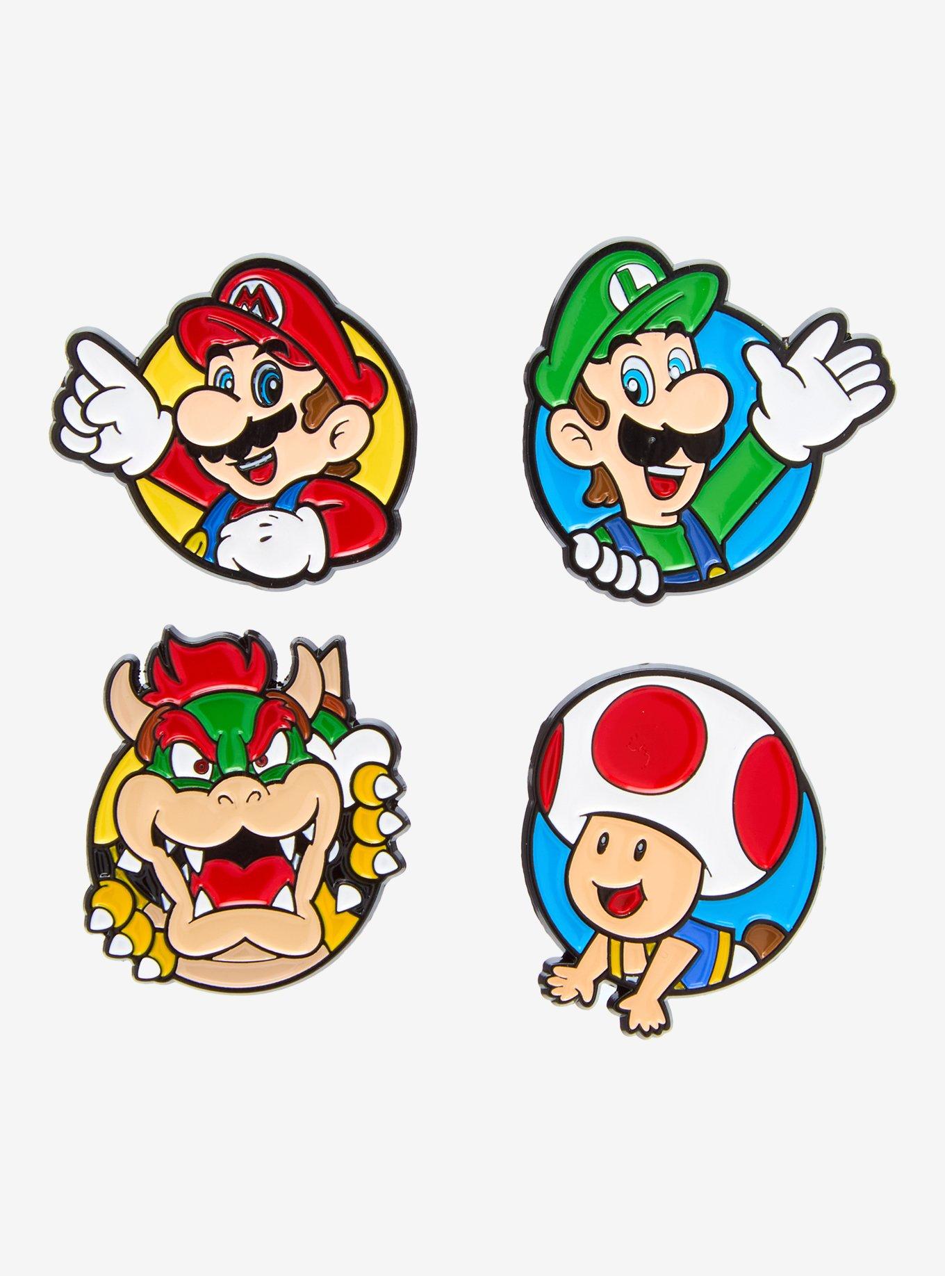 Super Mario Character Enamel Pin Set, , hi-res