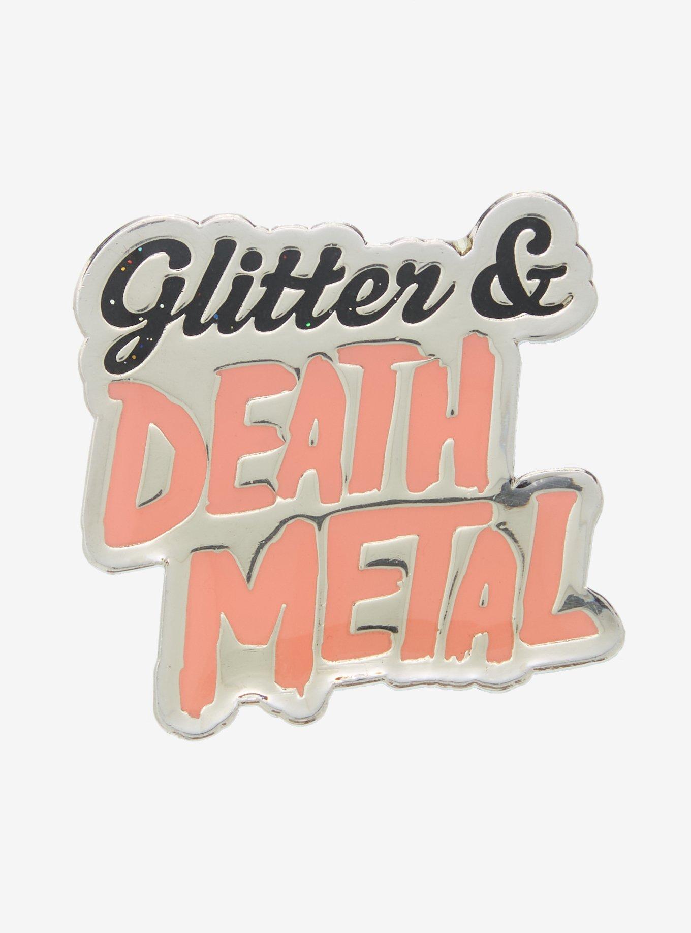 Glitter & Death Metal Enamel Pin, , hi-res