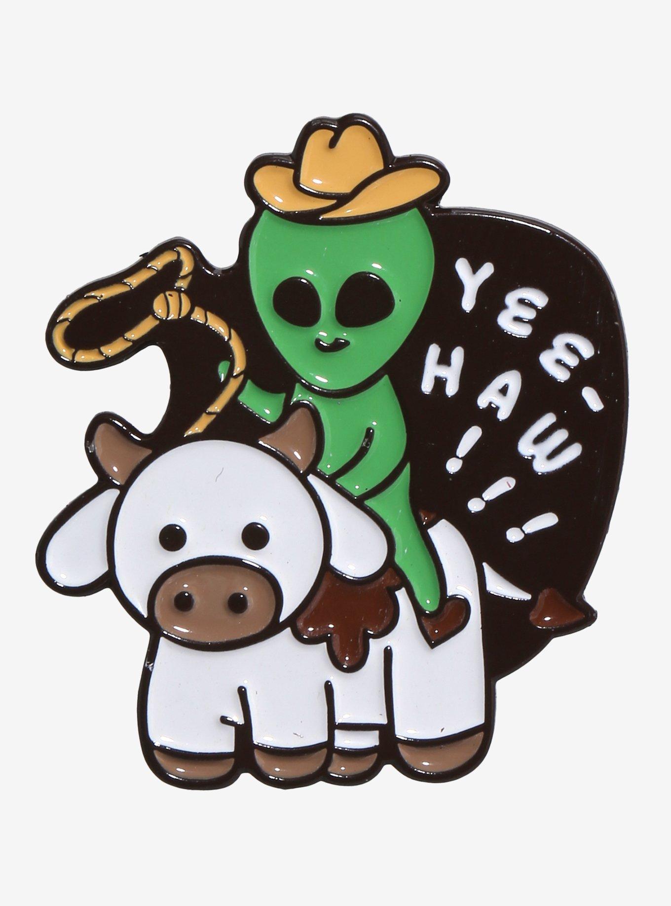 Yeehaw Alien Enamel Pin, , hi-res