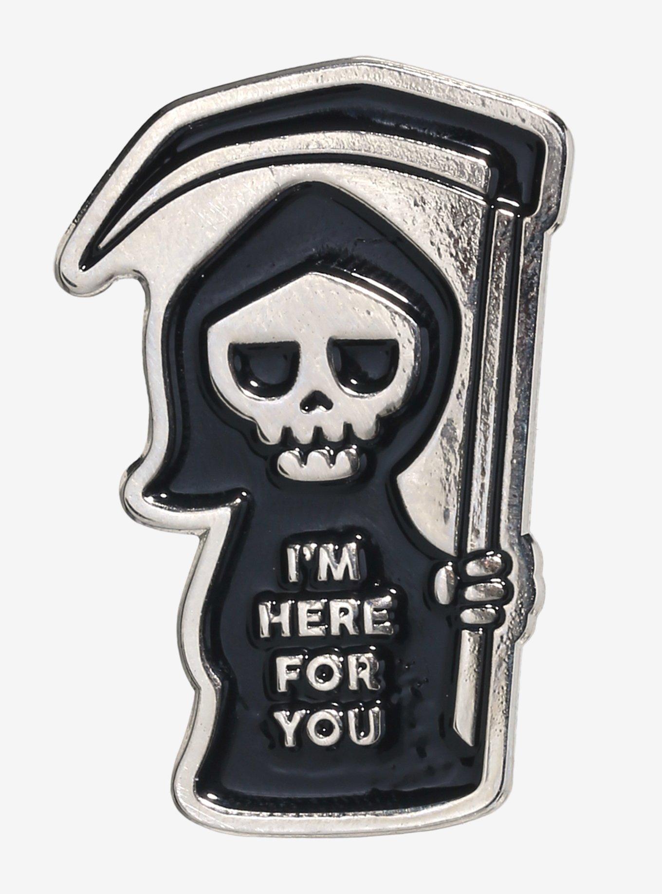 Grim Reaper Here For You Enamel Pin, , hi-res