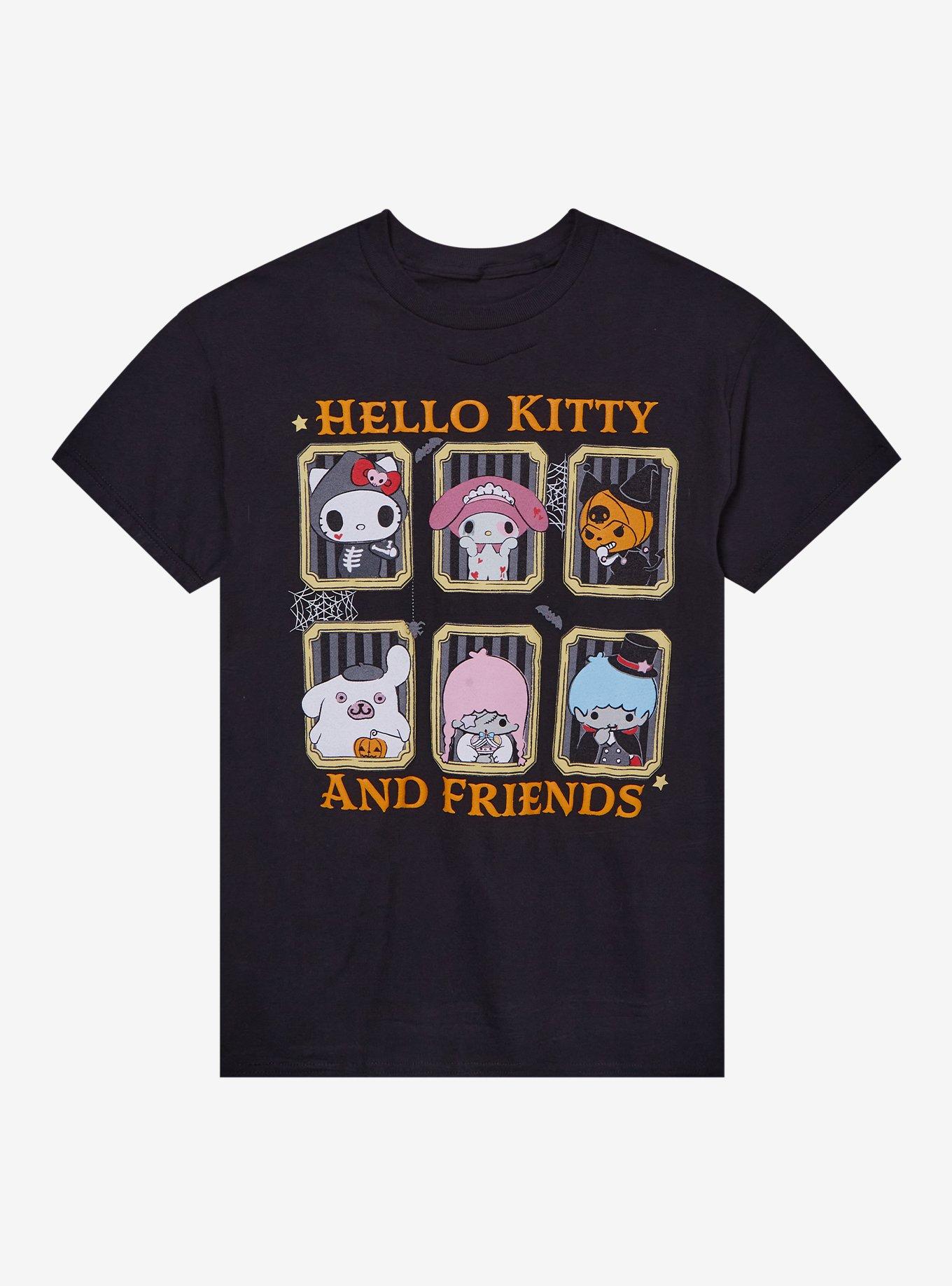 Hello Kitty And Friends Halloween Portraits Puff Print Girls T-Shirt, , hi-res