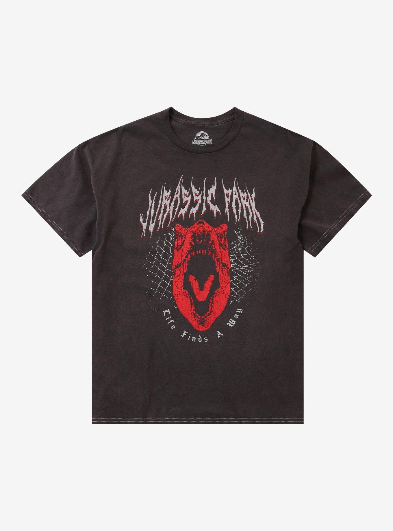 Jurassic Park Red Dinosaur Metal T-Shirt, , hi-res