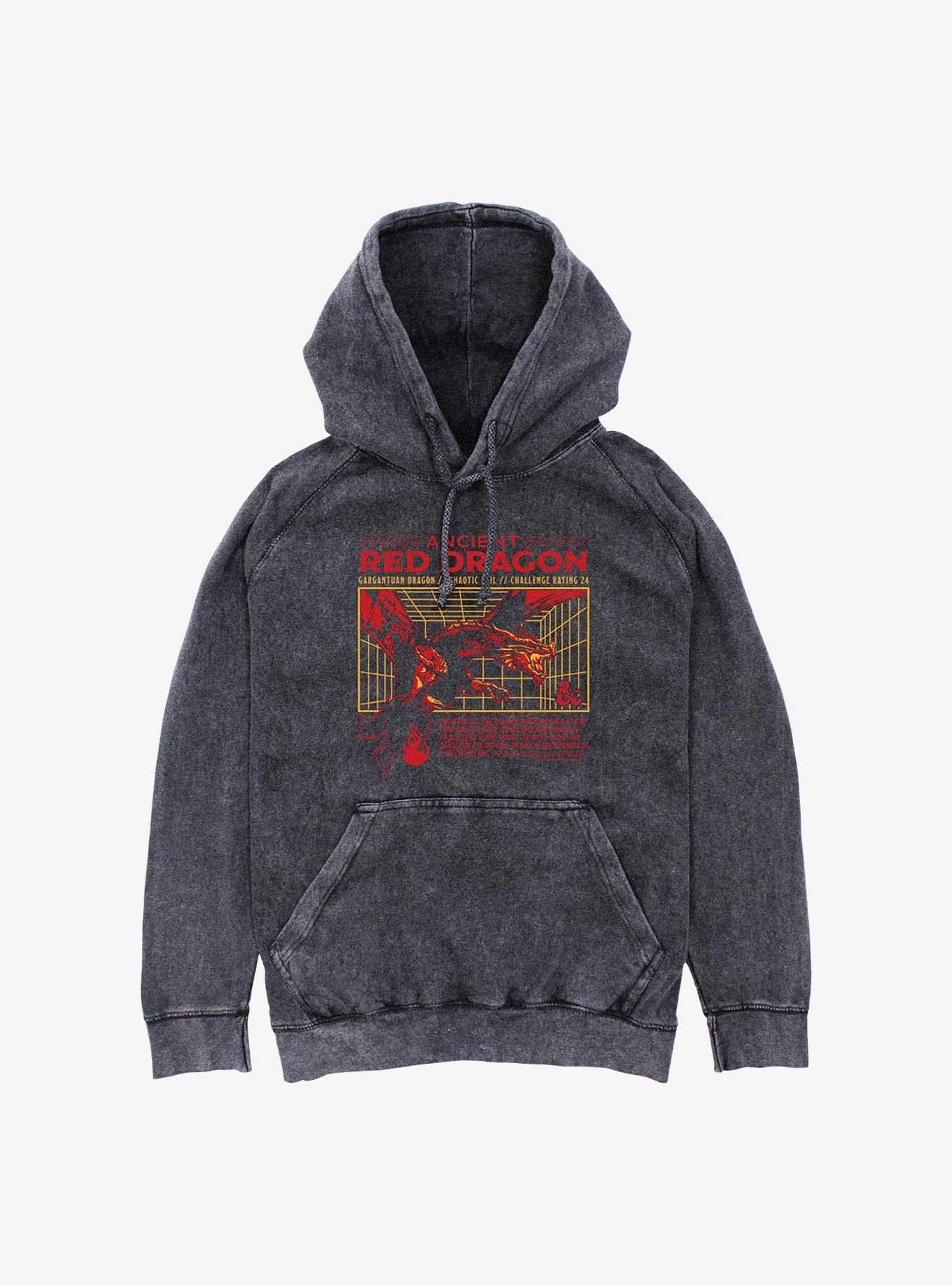 Dungeons & Dragons Red Dragon Stats Mineral Wash Hoodie, , hi-res