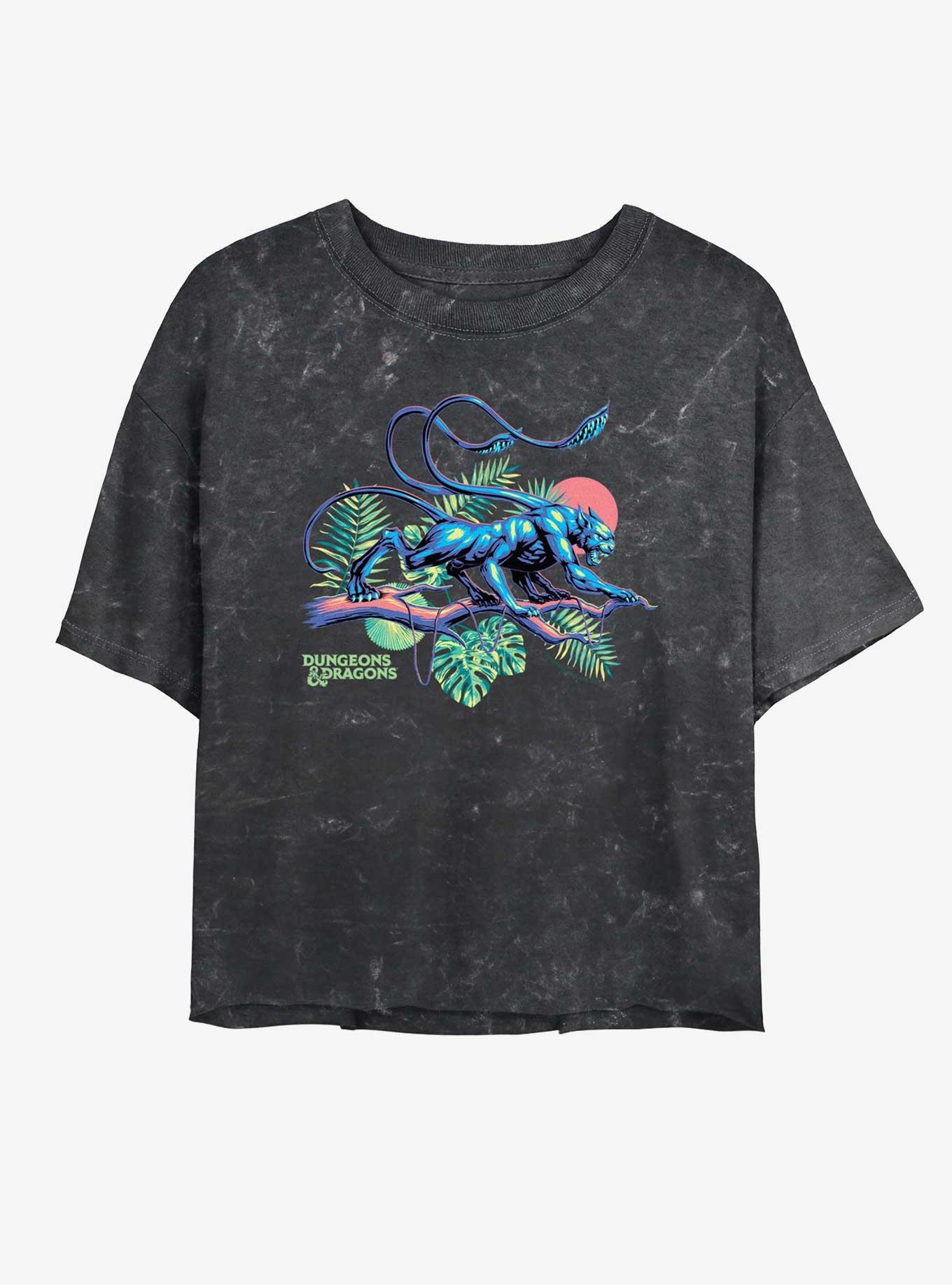 Dungeons & Dragons Displacer Beast Girls Mineral Wash Crop T-Shirt, , hi-res