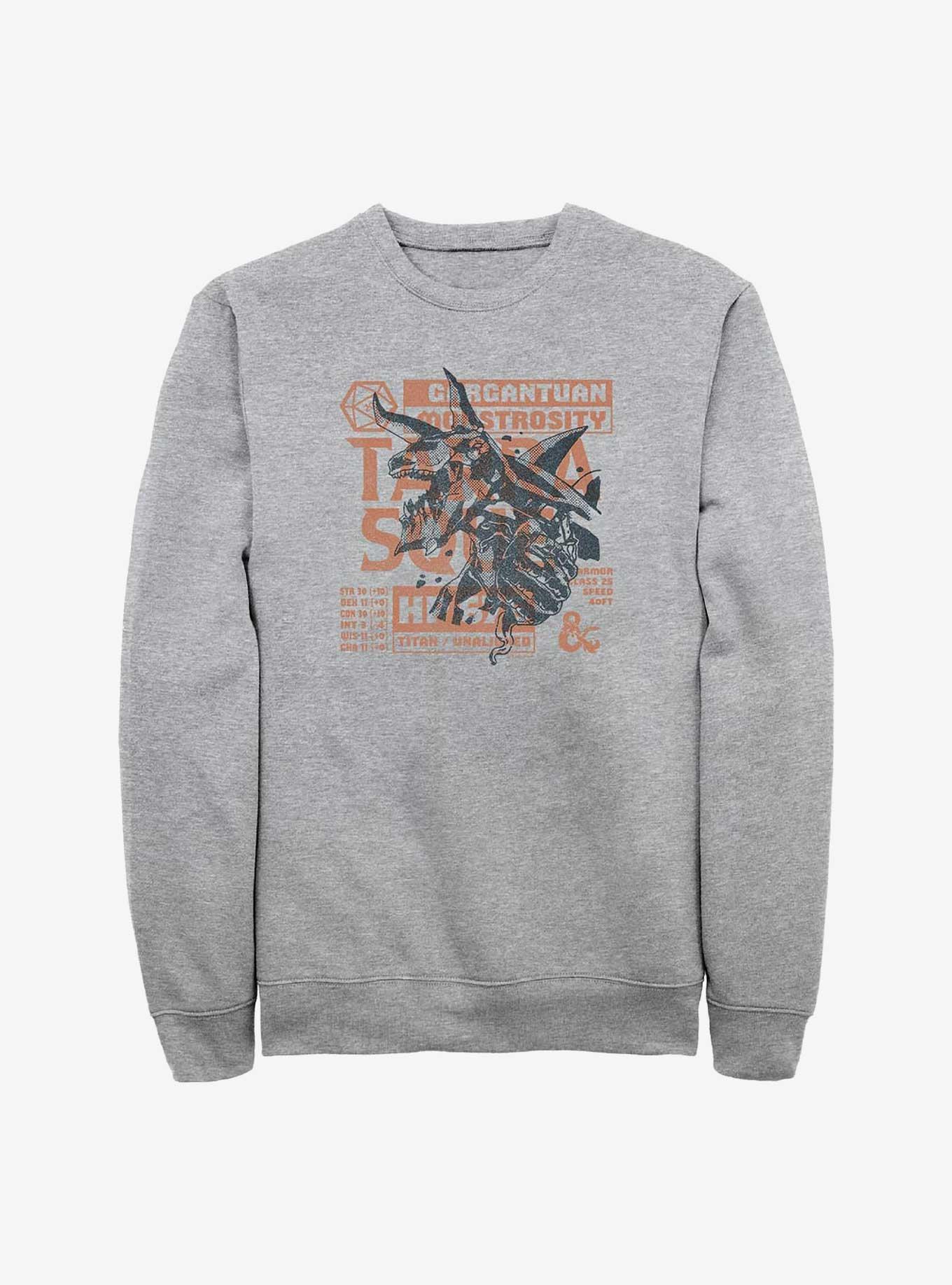 Dungeons & Dragons Terrasque Monster Stats Sweatshirt, ATH HTR, hi-res