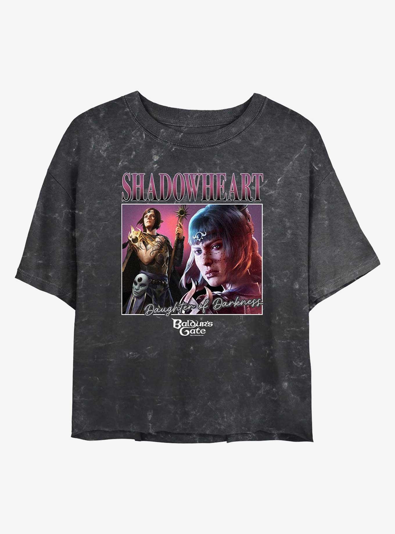 Dungeons & Dragons Baldur's Gate Shadowheart Vintage Darkness Girls Mineral Wash Crop T-Shirt, , hi-res