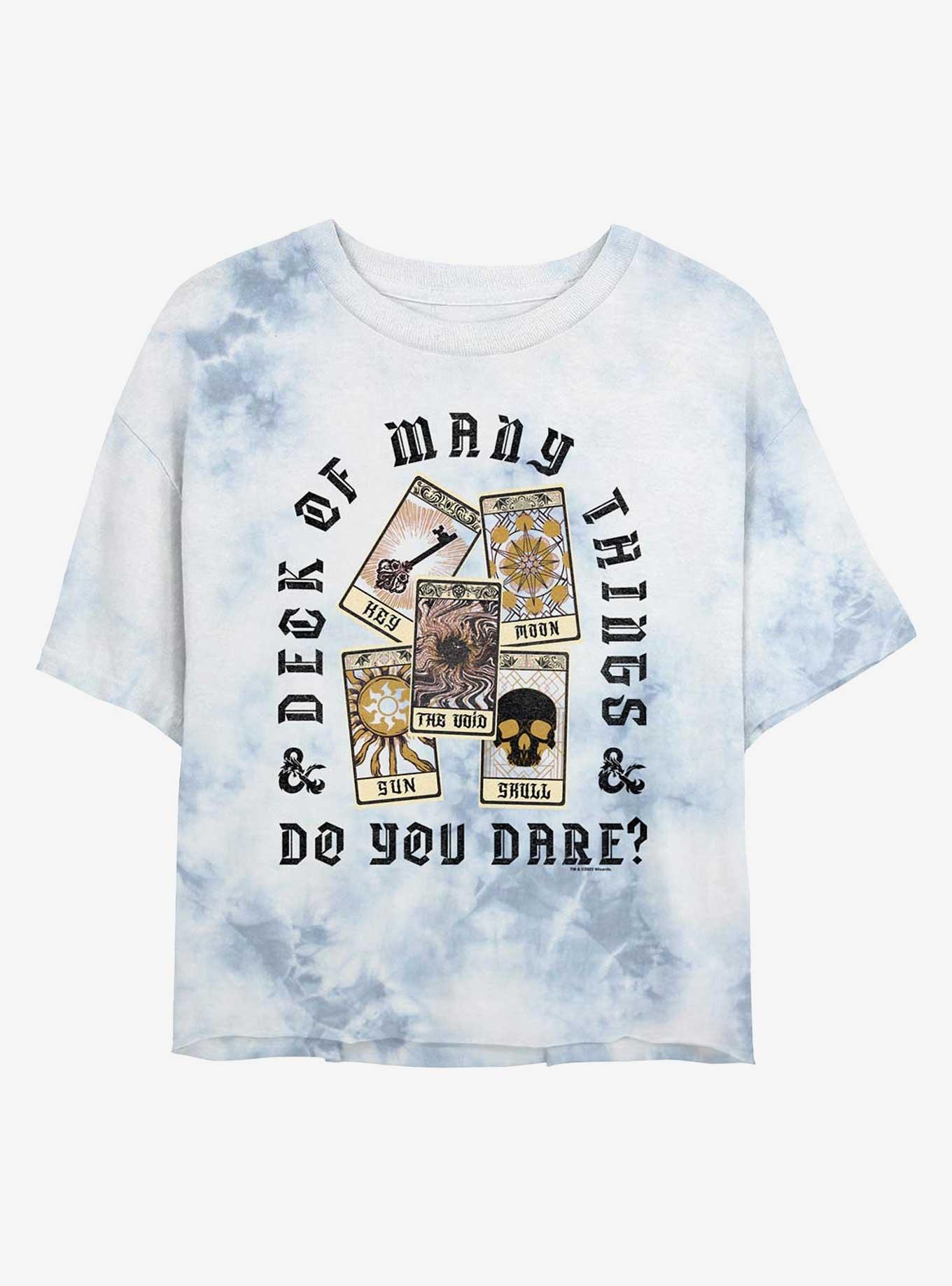 Dungeons & Dragons Deck Of Many Things Girls Tie-Dye Crop T-Shirt, WHITEBLUE, hi-res
