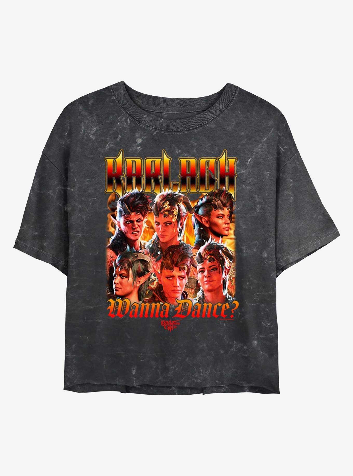 Dungeons & Dragons Baldur's Gate Karlach Wanna Dance Girls Mineral Wash Crop T-Shirt, , hi-res