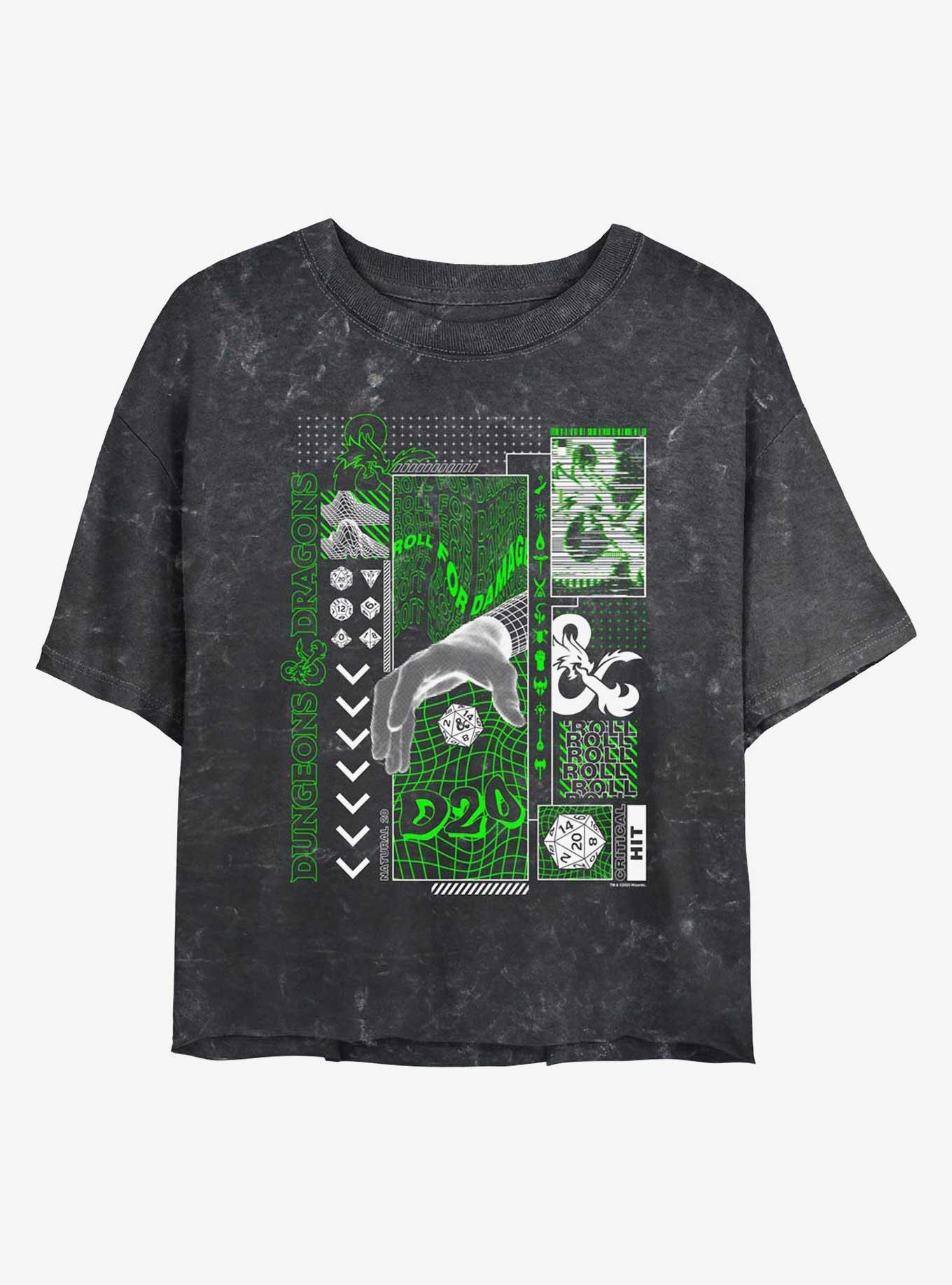 Dungeons & Dragons Roll The Dice Girls Mineral Wash Crop T-Shirt, , hi-res