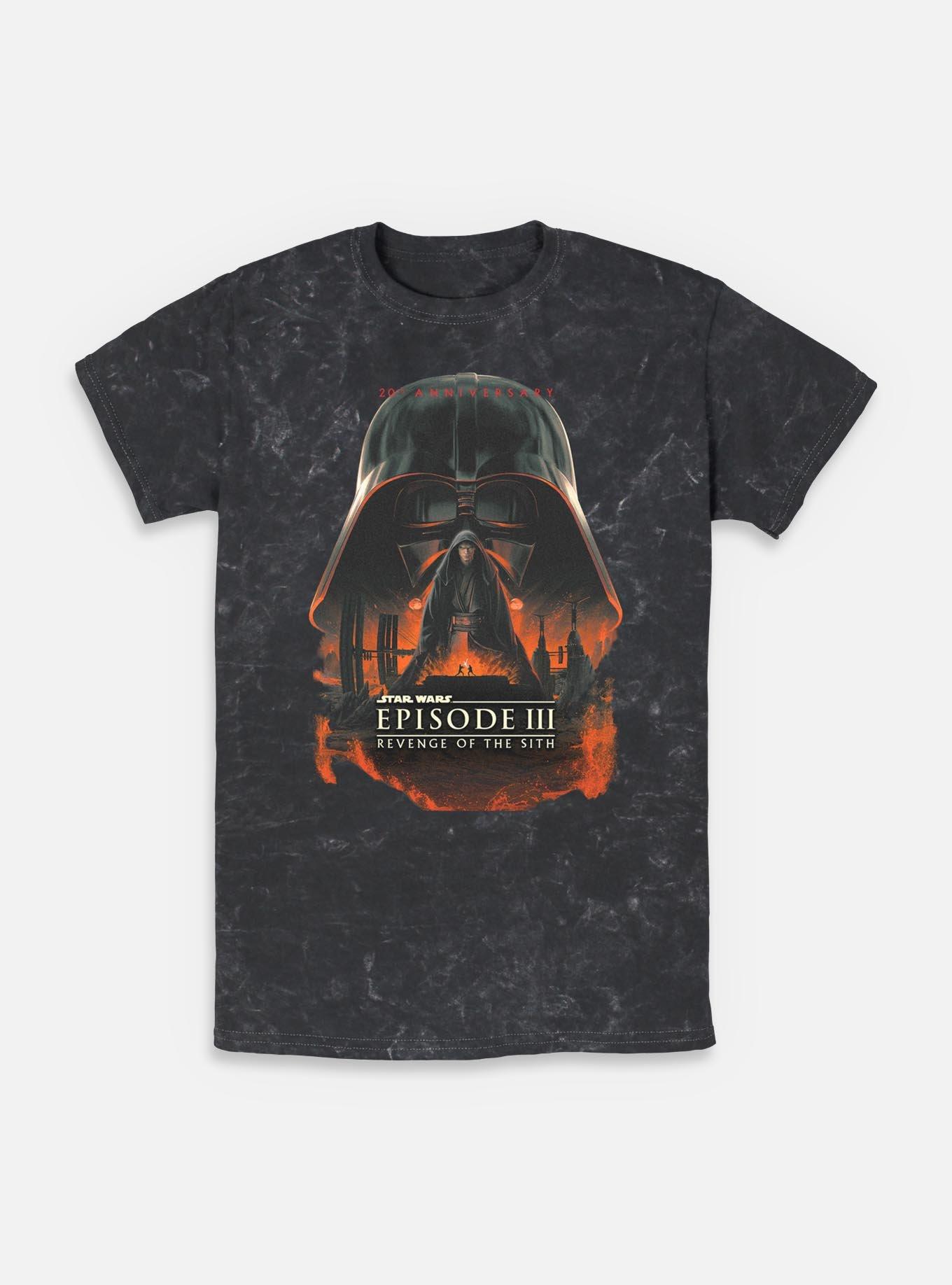 Star Wars Episode III: Revenge Of The Sith 20th Anniversary Poster Mineral Wash T-Shirt,New Products : American Fashion Style Bags On Sale
