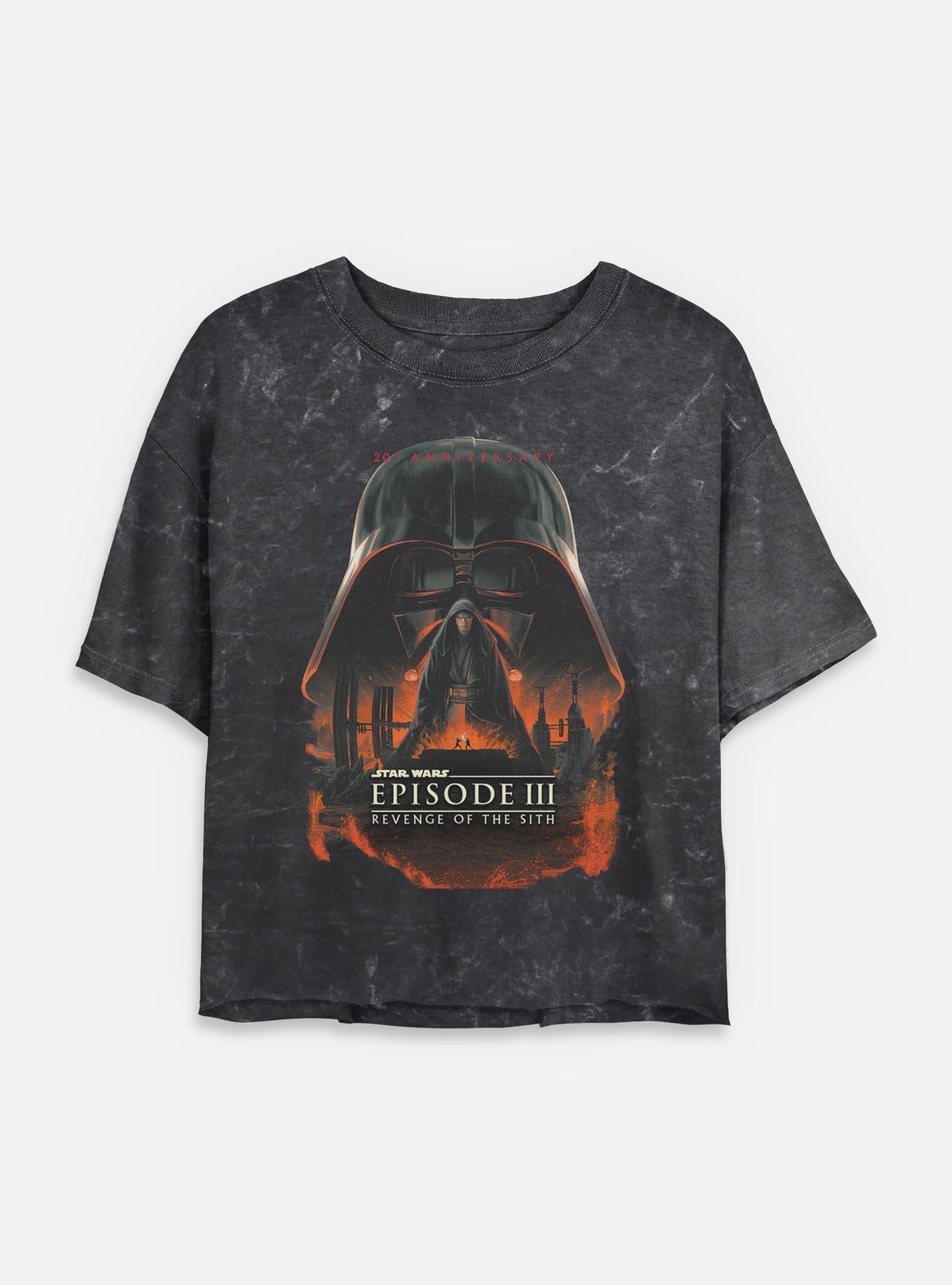 Star Wars Episode III: Revenge Of The Sith 20th Anniversary Poster Mineral Wash Womens Crop T-Shirt,New Products : American Fashion Style Bags On Sale