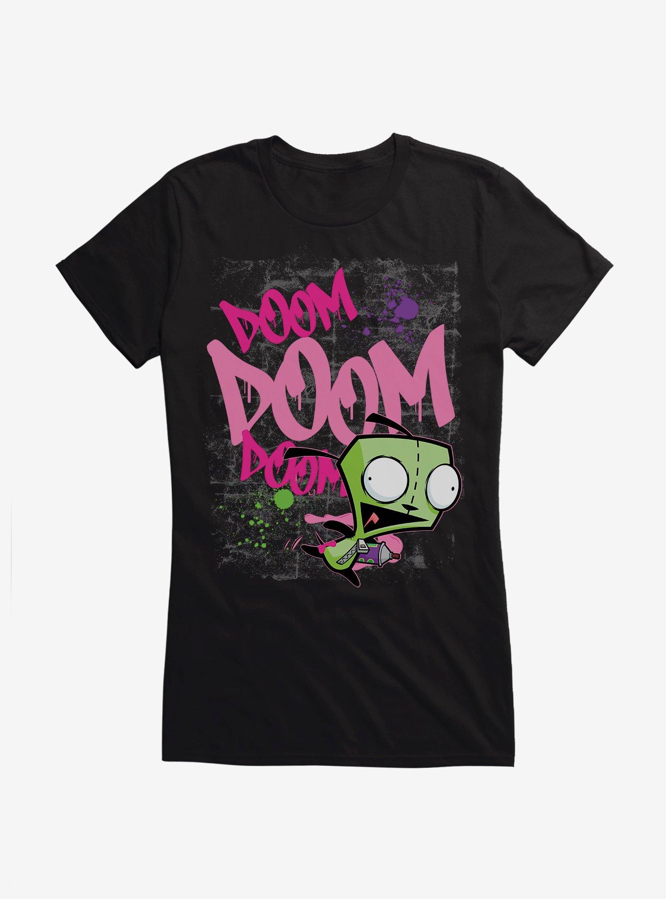 Invader Zim Doom Doom Doom Graffiti GIR Girls T-Shirt, , hi-res