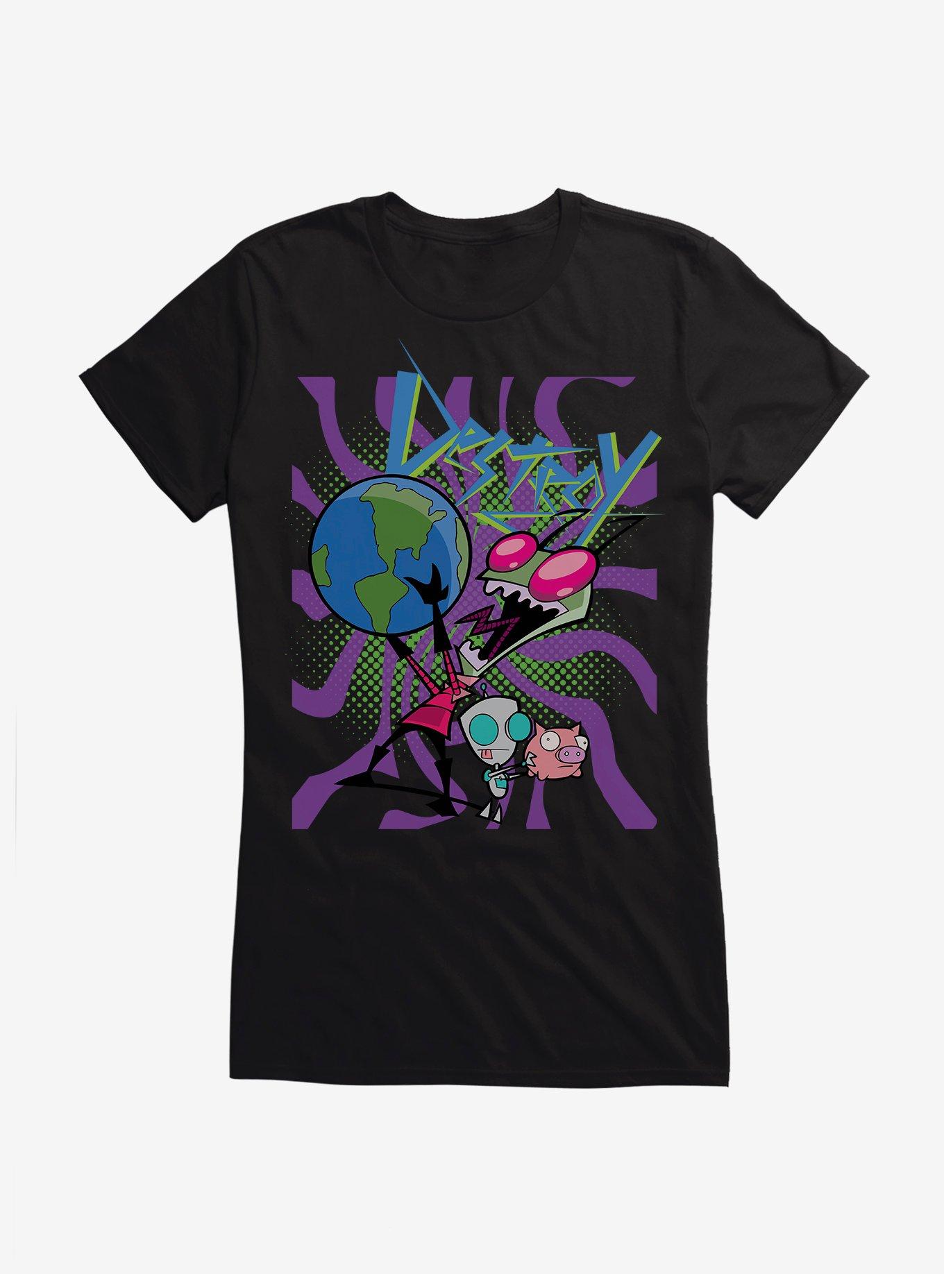 Invader Zim Destroy The World Girls T-Shirt, , hi-res
