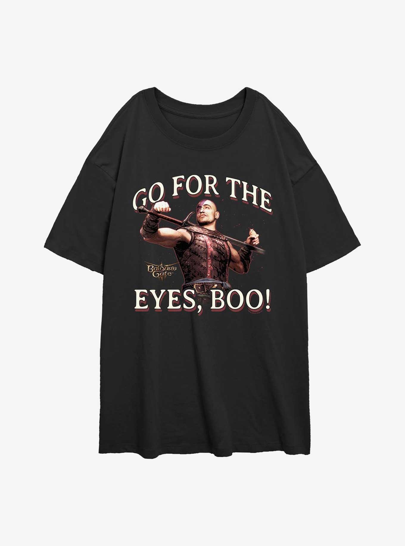 Dungeons & Dragons Minsc Go For The Eyes Boo Girls Oversized T-Shirt, BLACK, hi-res