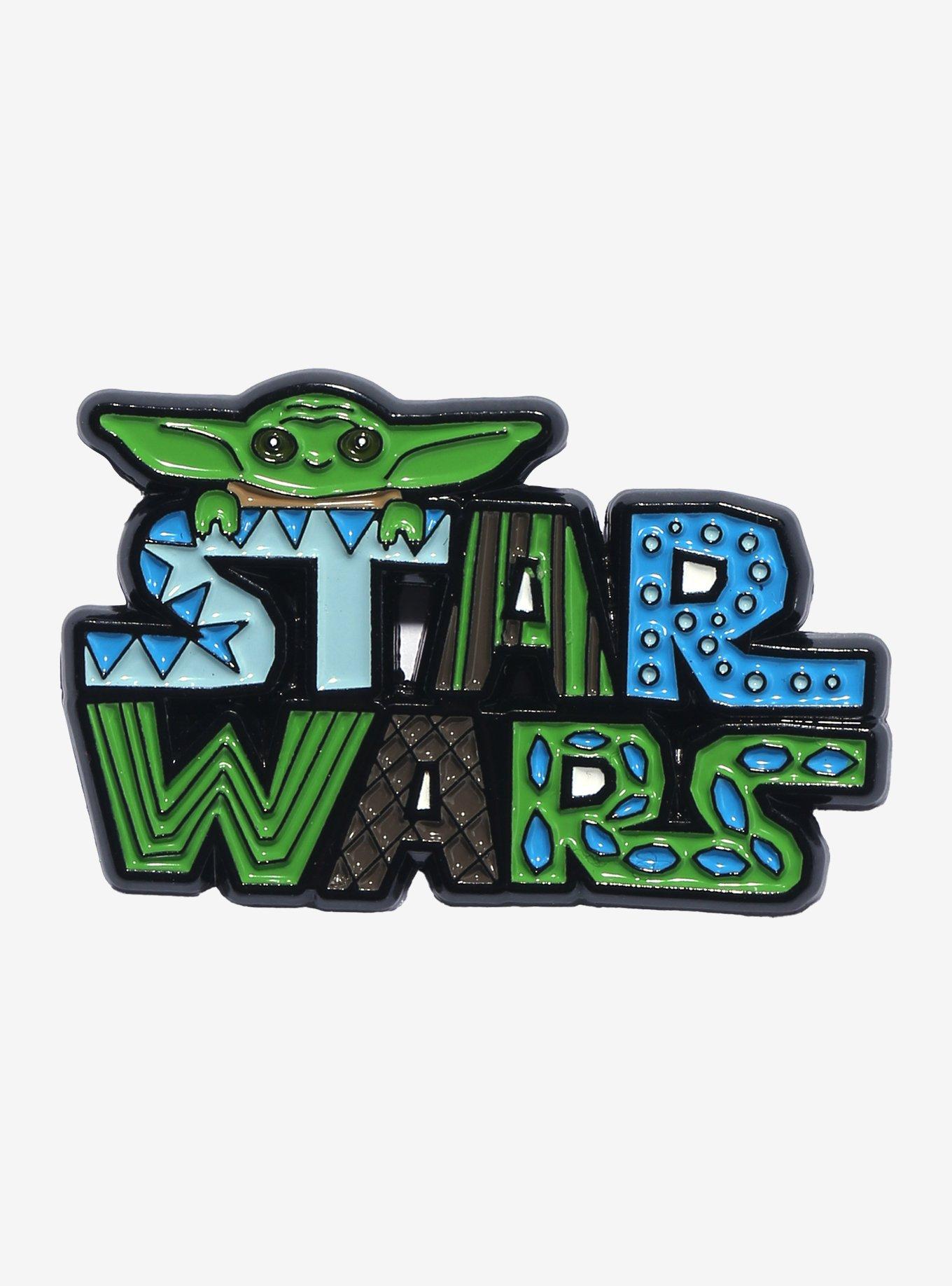 Star Wars The Mandalorian Grogu Logo Enamel Pin, , hi-res