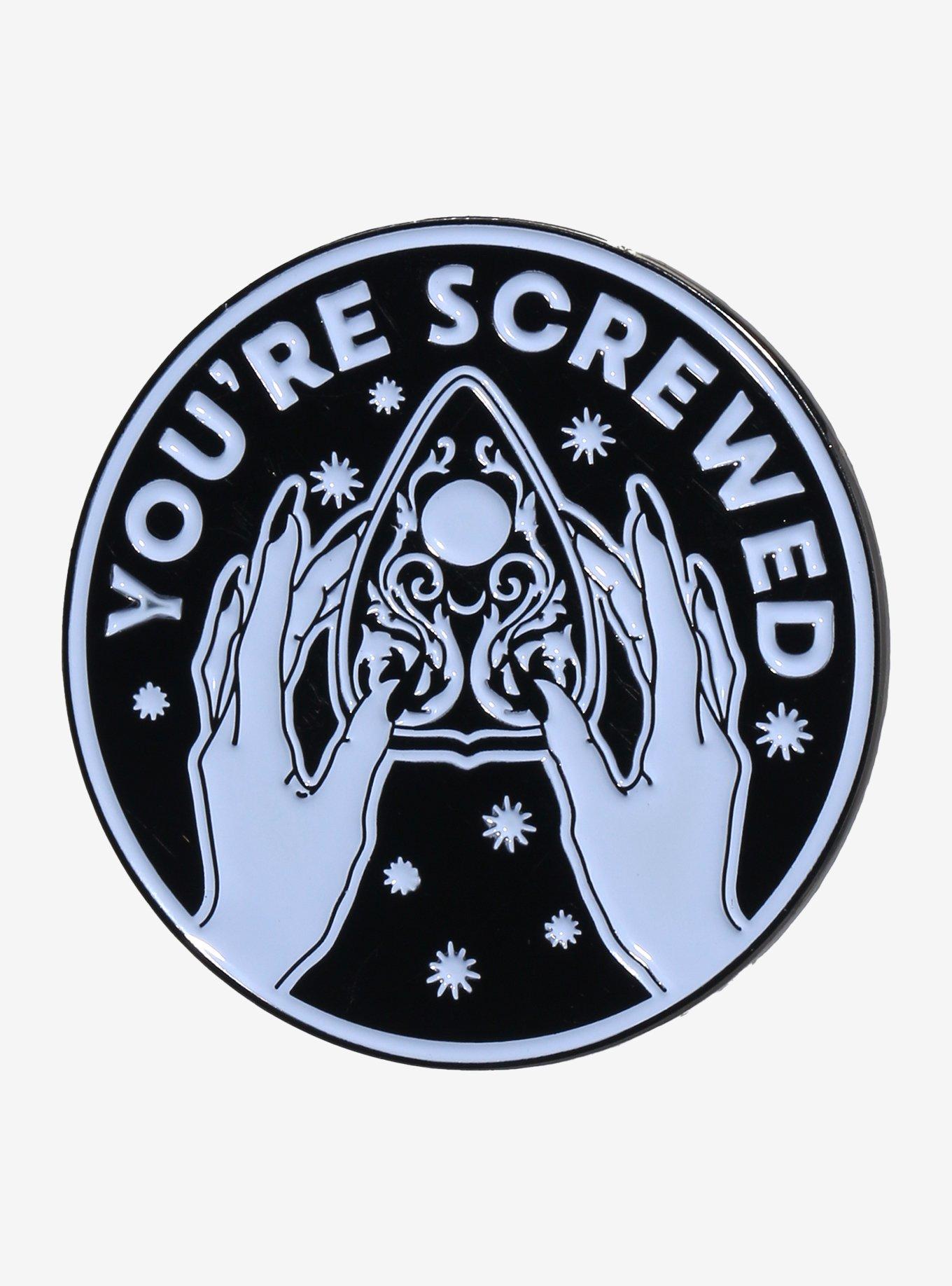 You're Screwed Planchette Enamel Pin, , hi-res