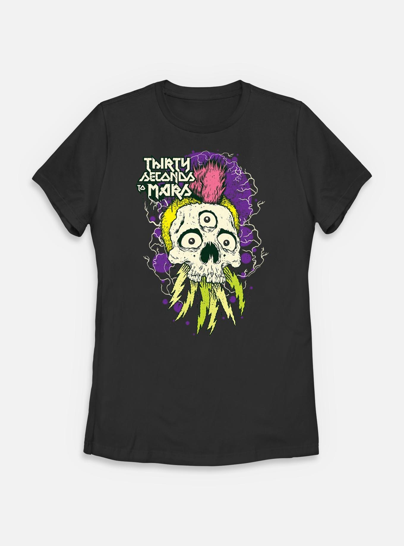 30 Seconds To Mars Mohawk Skull Womens T-Shirt,All Products : American Fashion Style Bags On Sale