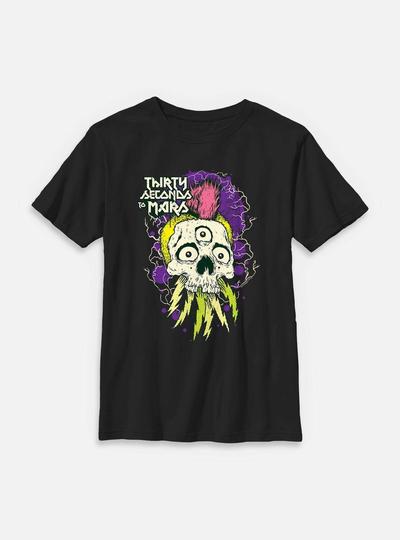 30 Seconds To Mars Mohawk Skull Youth T-Shirt, , hi-res